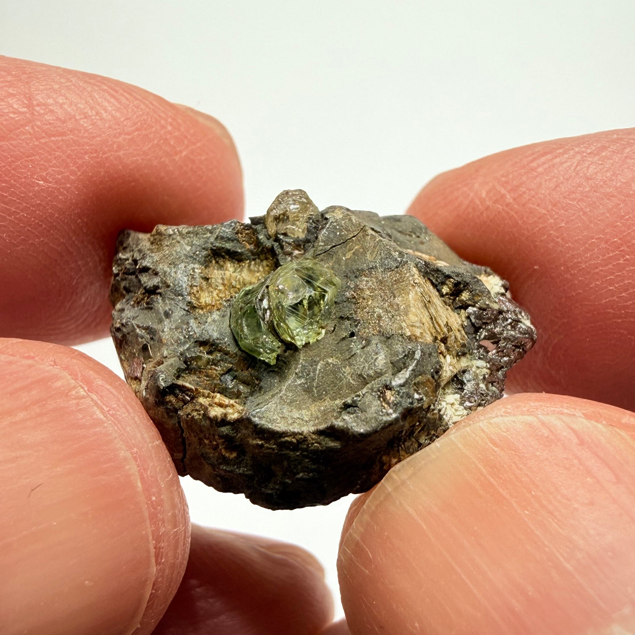 Mint Tourmaline on matrix, 18.91ct, Landanai, Tanzania, Untreated Unheated