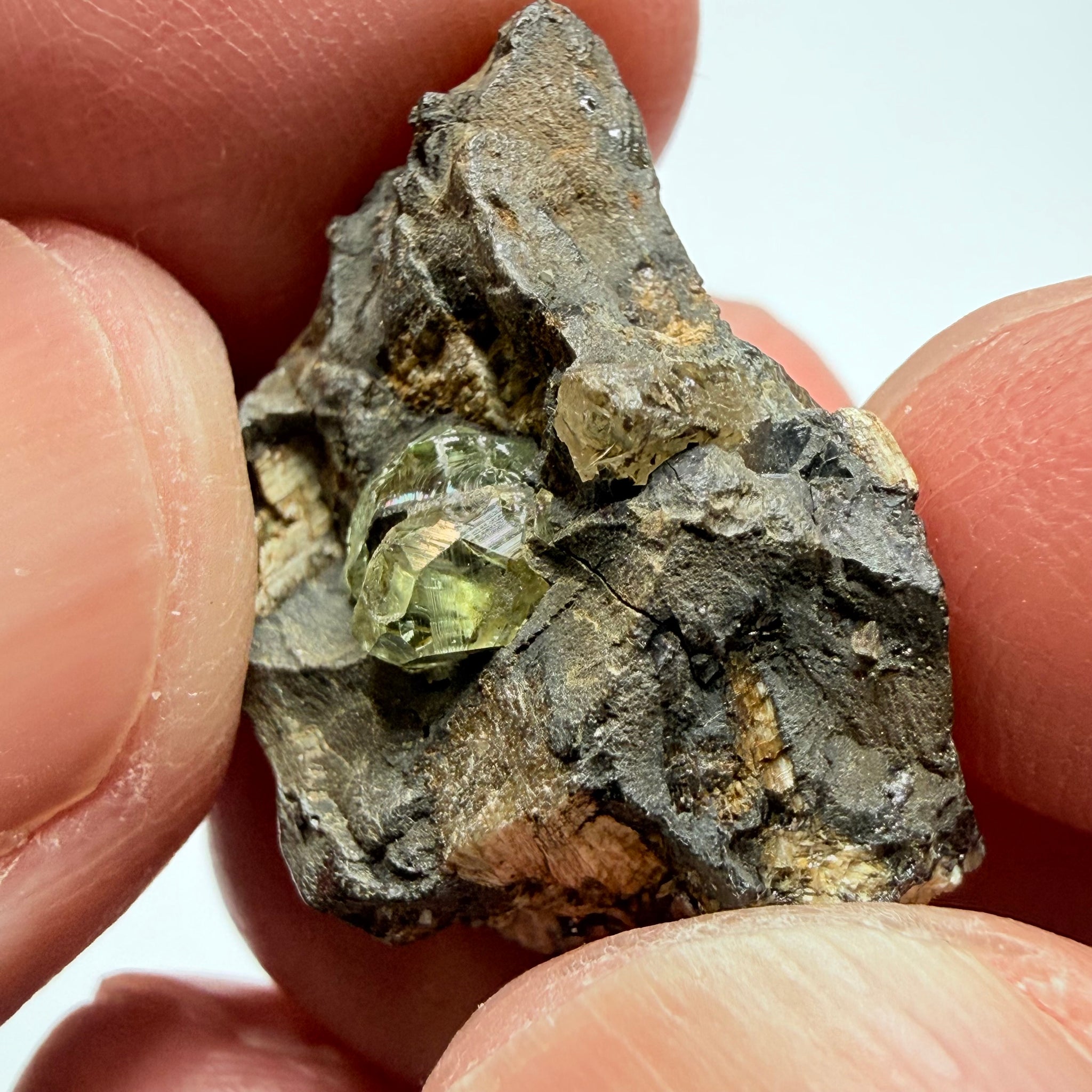 Mint Tourmaline on matrix, 18.91ct, Landanai, Tanzania, Untreated Unheated
