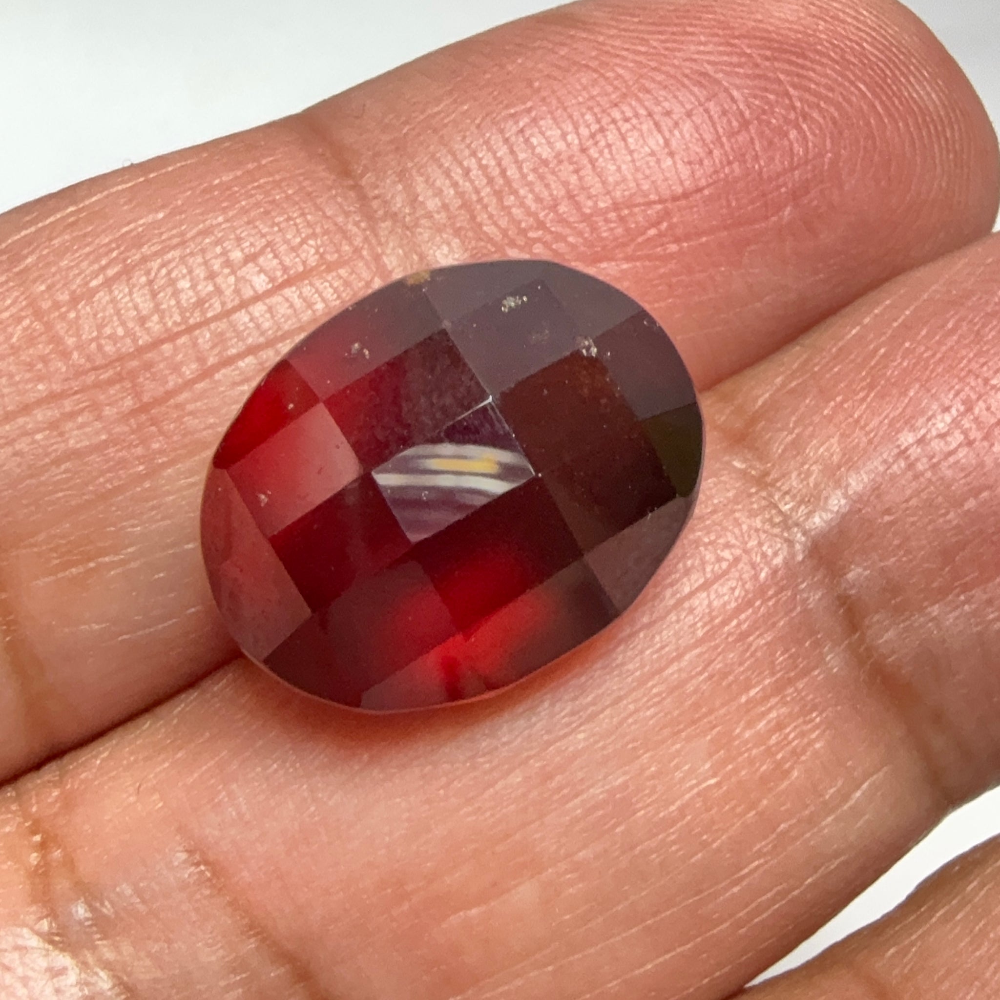 Hessonite Garnet, 19.01ct, Faceted Checkerboard Top, Tanzania, Untreated Unheated