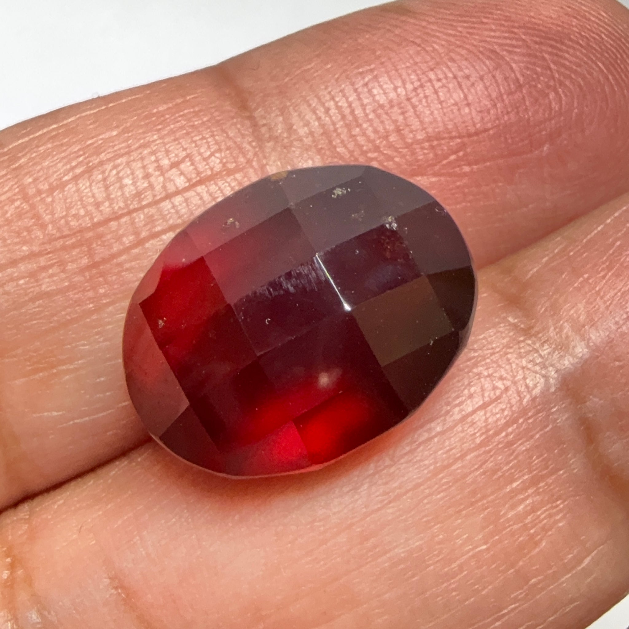 Hessonite Garnet, 19.01ct, Faceted Checkerboard Top, Tanzania, Untreated Unheated