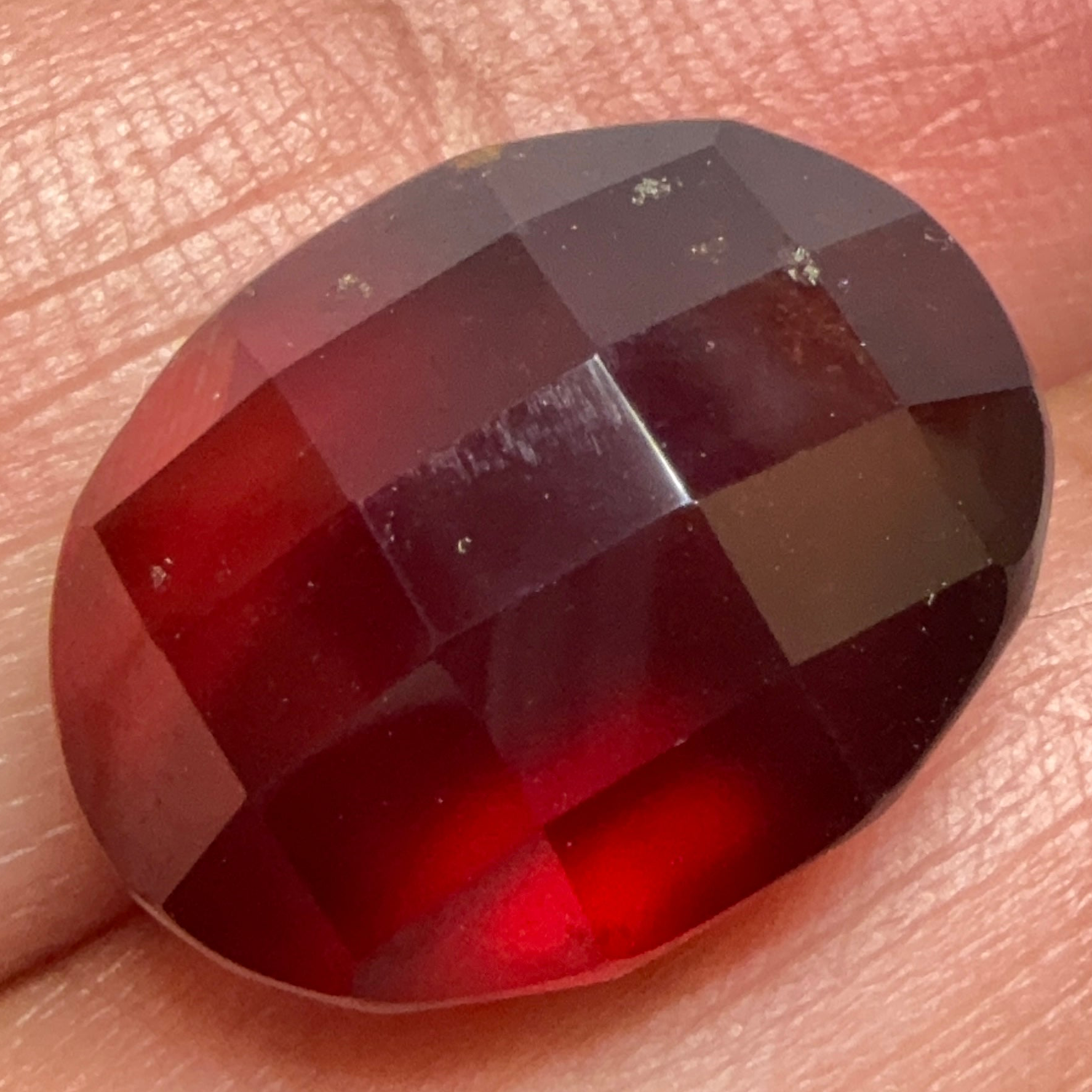 Hessonite Garnet, 19.01ct, Faceted Checkerboard Top, Tanzania, Untreated Unheated