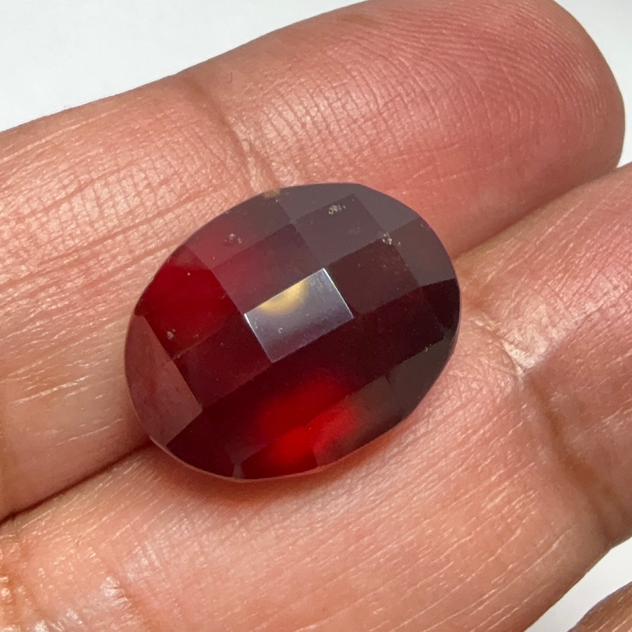 Hessonite Garnet, 19.01ct, Faceted Checkerboard Top, Tanzania, Untreated Unheated