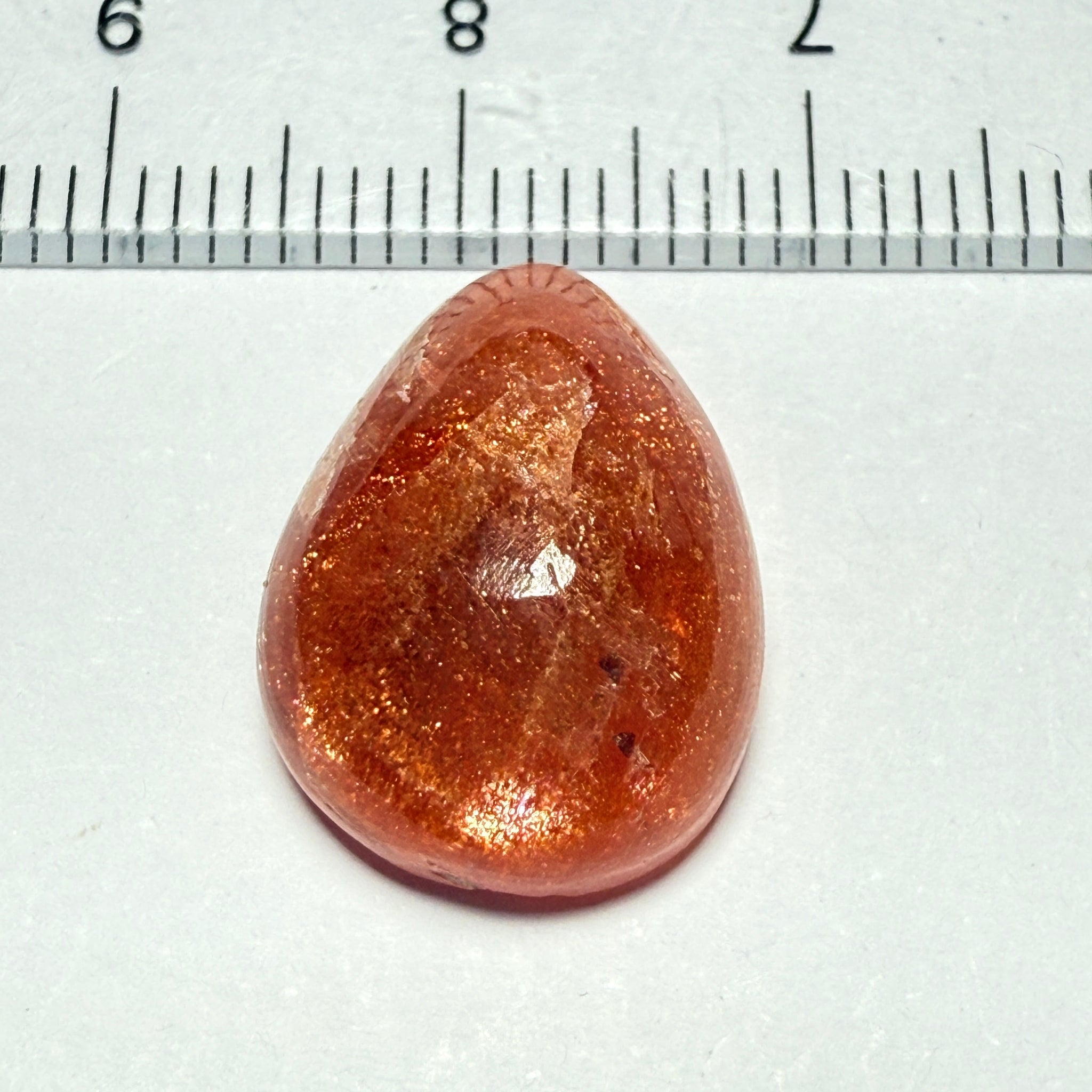 Confetti Sunstone Cabochon, 11.26ct, Tanzania, Untreated Unheated, flat backed
