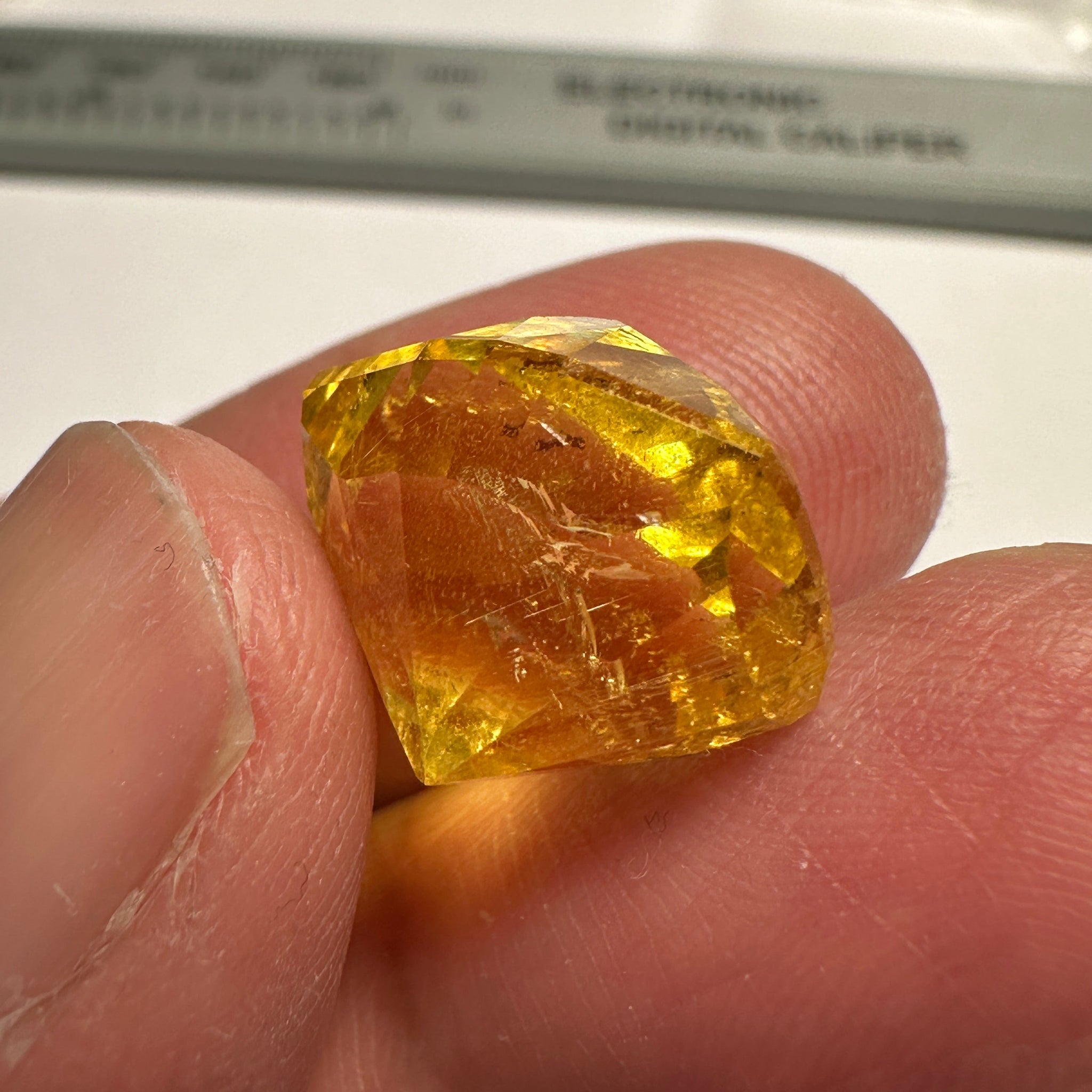 Golden Danburite, 16.96ct, Tanzania, Untreated Unheated. Precision Cut, Collectors Stone, Very Rare and Difficult To Get In This Size and Vibrancy