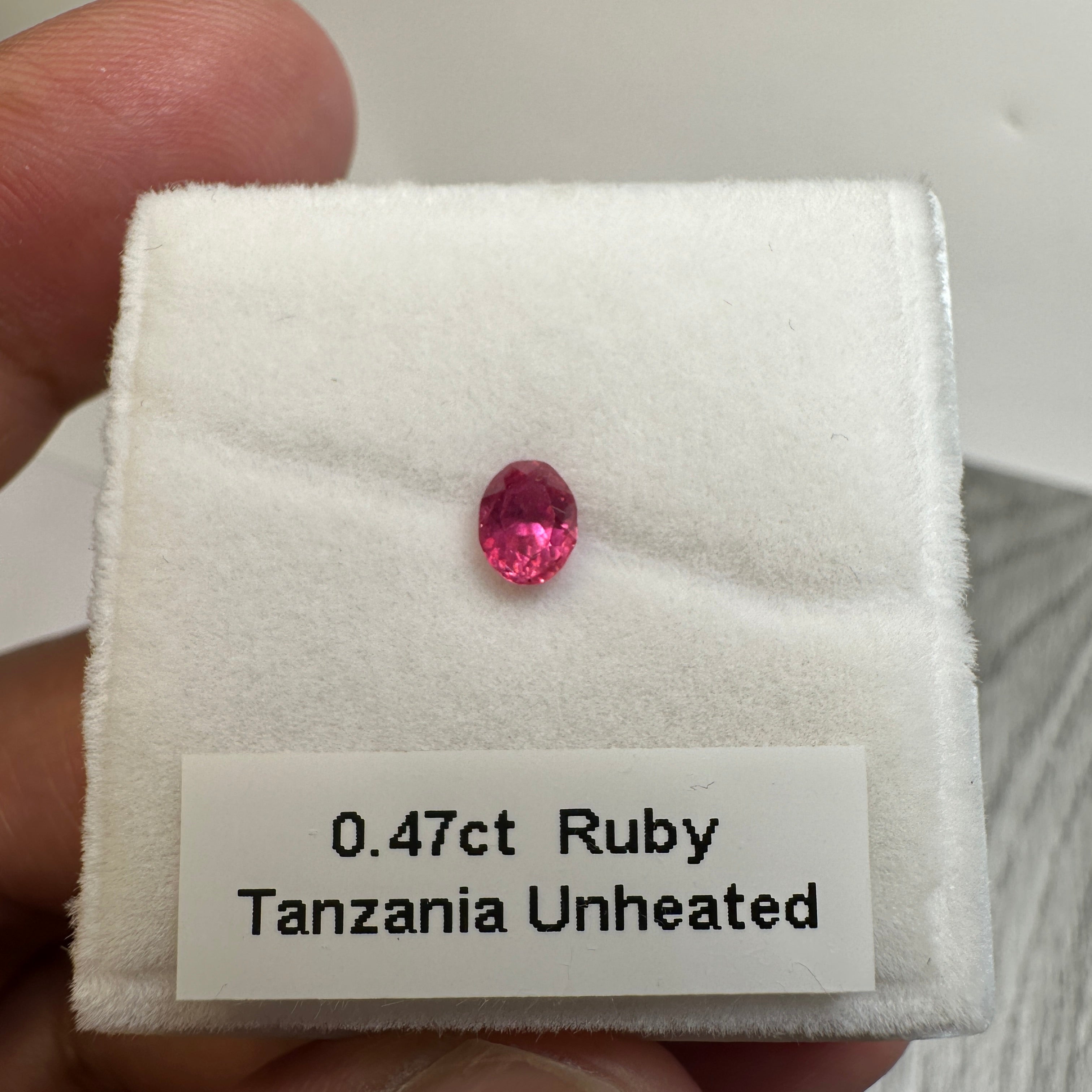 0.47ct Ruby. Winza Untreated, Untreated Unheated