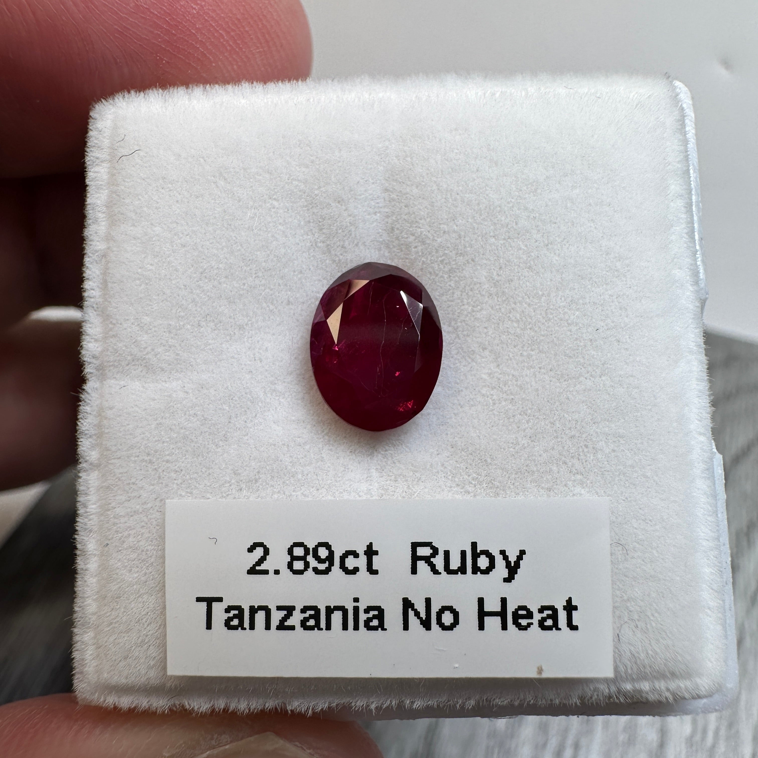 2.89ct Ruby, Tanzania, Untreated Unheated