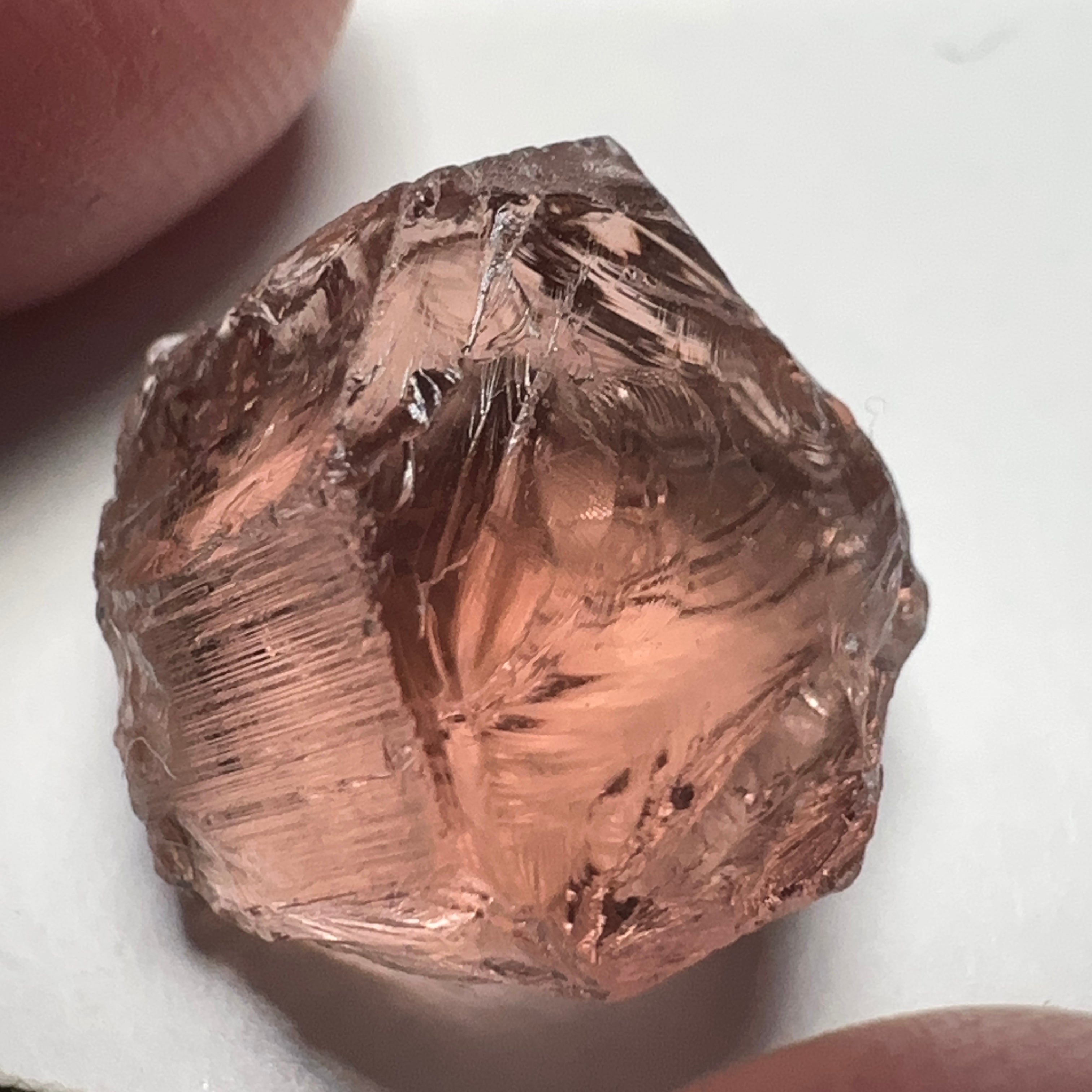 16.45ct Very Rare, Peach Pink Scapolite, Tanzania, Untreated Unheated, VVS-IF (flawless) see video