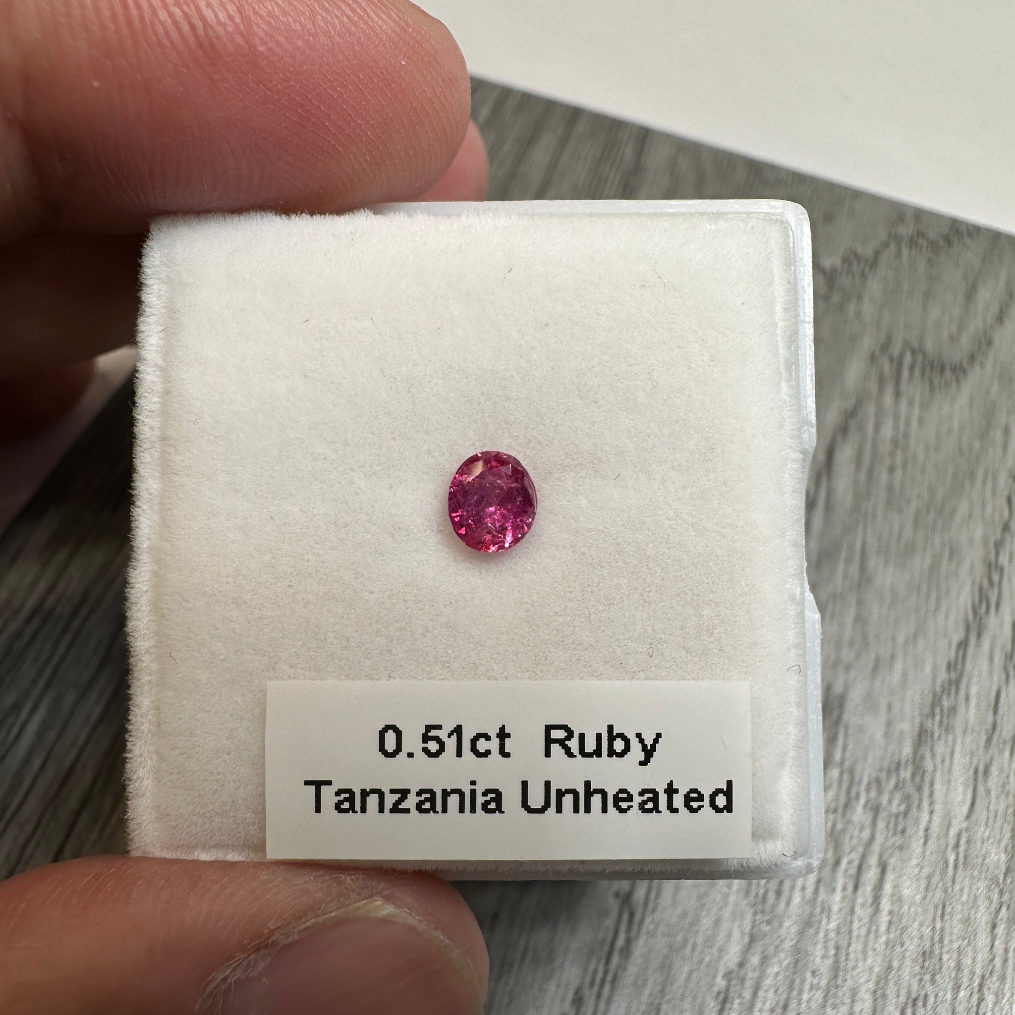Winza Ruby, 0.51ct, Tanzania, Unheated Untreated. Native cut