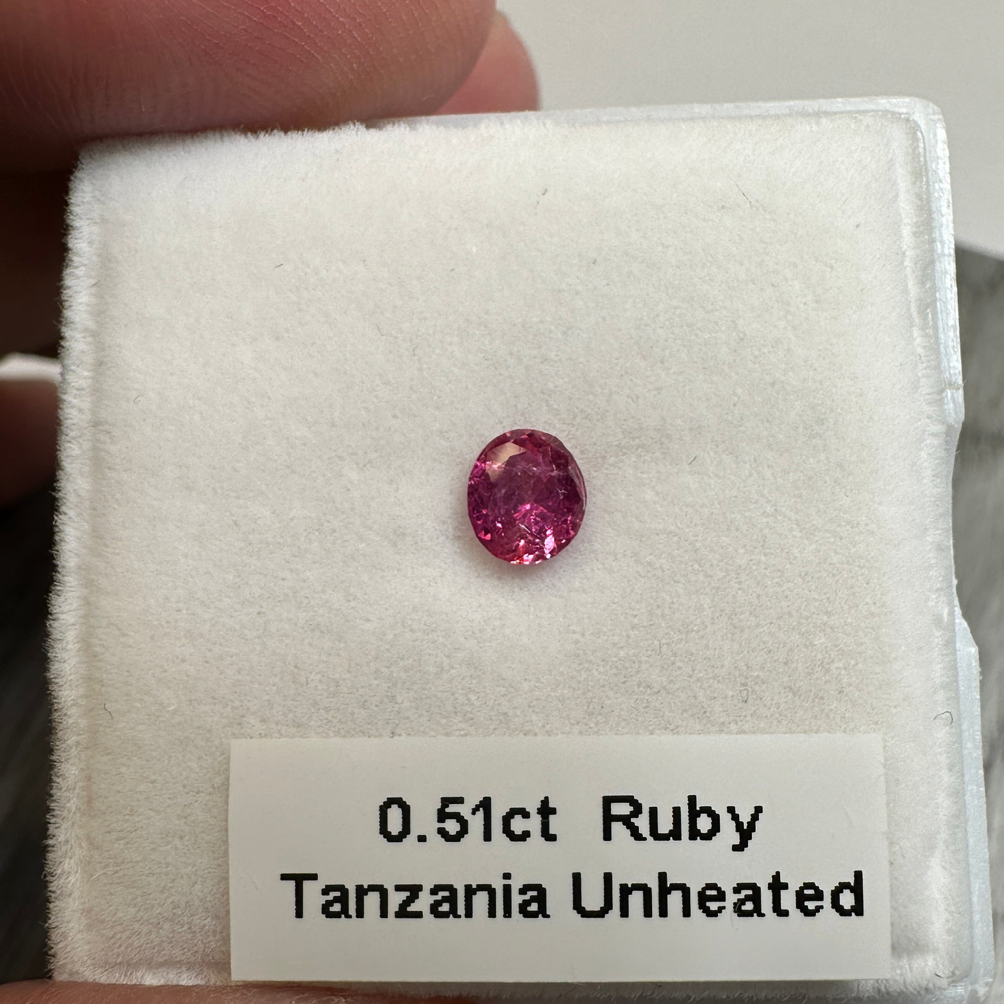 Winza Ruby, 0.51ct, Tanzania, Unheated Untreated. Native cut