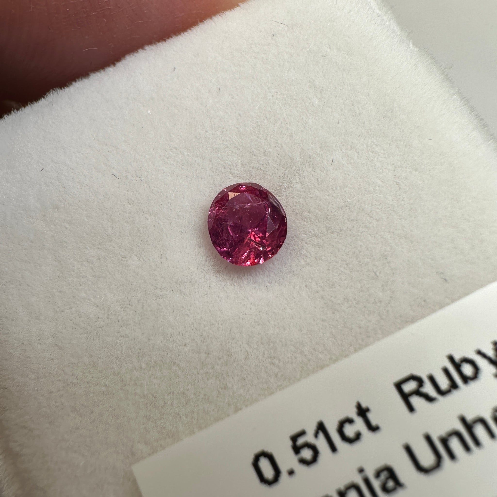 Winza Ruby, 0.51ct, Tanzania, Unheated Untreated. Native cut