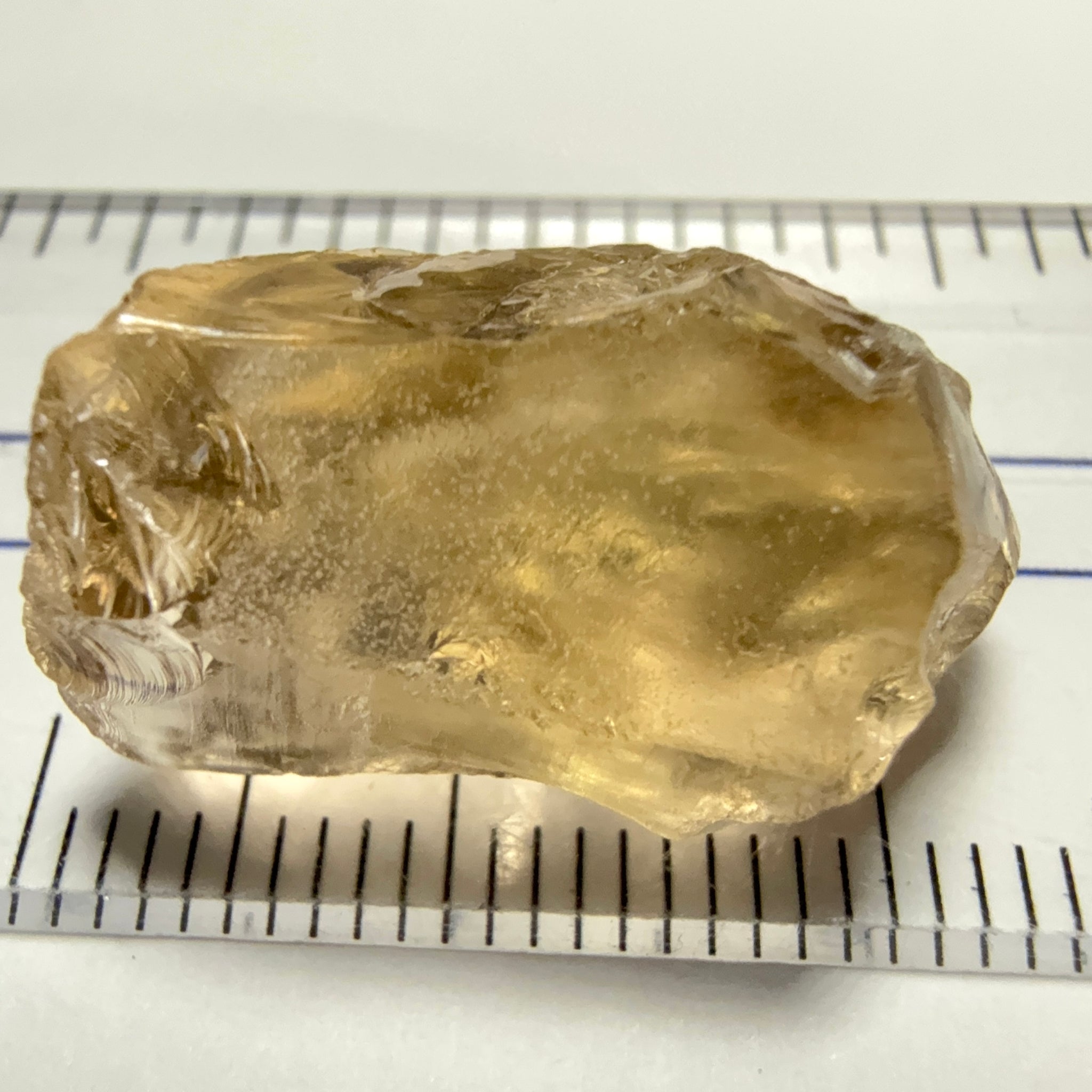 Citrine, 19.59ct, Zambia, Untreated Unheated, slight cracks on the tip of the flat end, have circled, rest VVS-IF, shape a little flattish