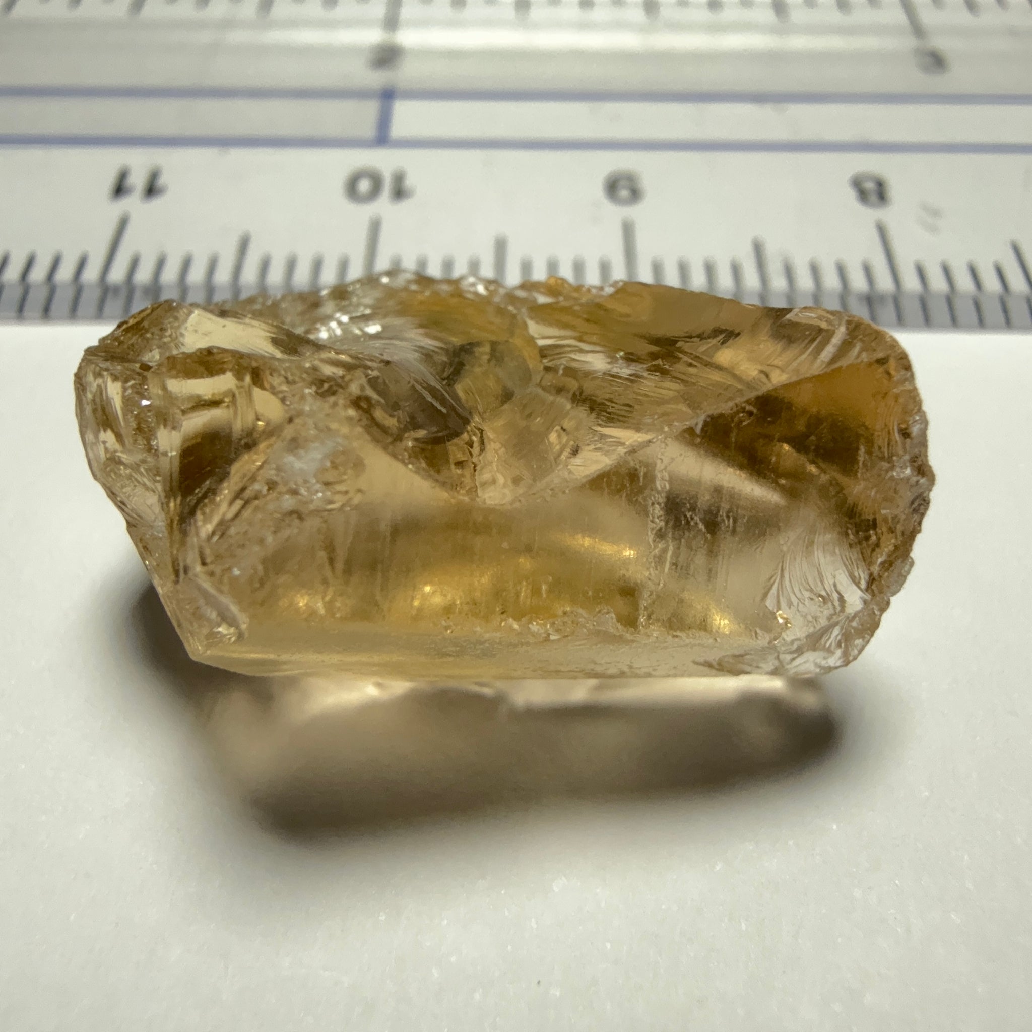 Citrine, 19.59ct, Zambia, Untreated Unheated, slight cracks on the tip of the flat end, have circled, rest VVS-IF, shape a little flattish