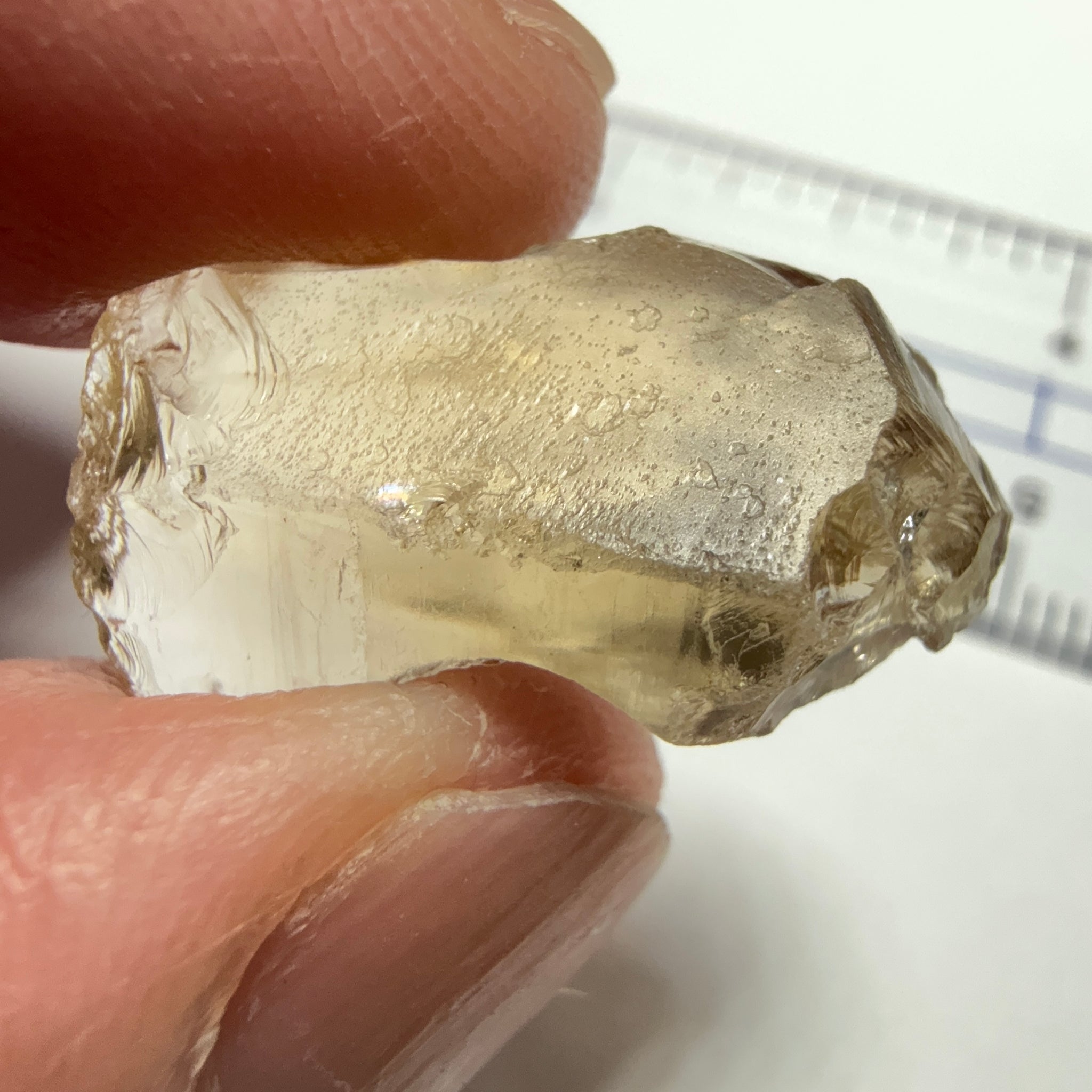 Citrine, 19.59ct, Zambia, Untreated Unheated, slight cracks on the tip of the flat end, have circled, rest VVS-IF, shape a little flattish