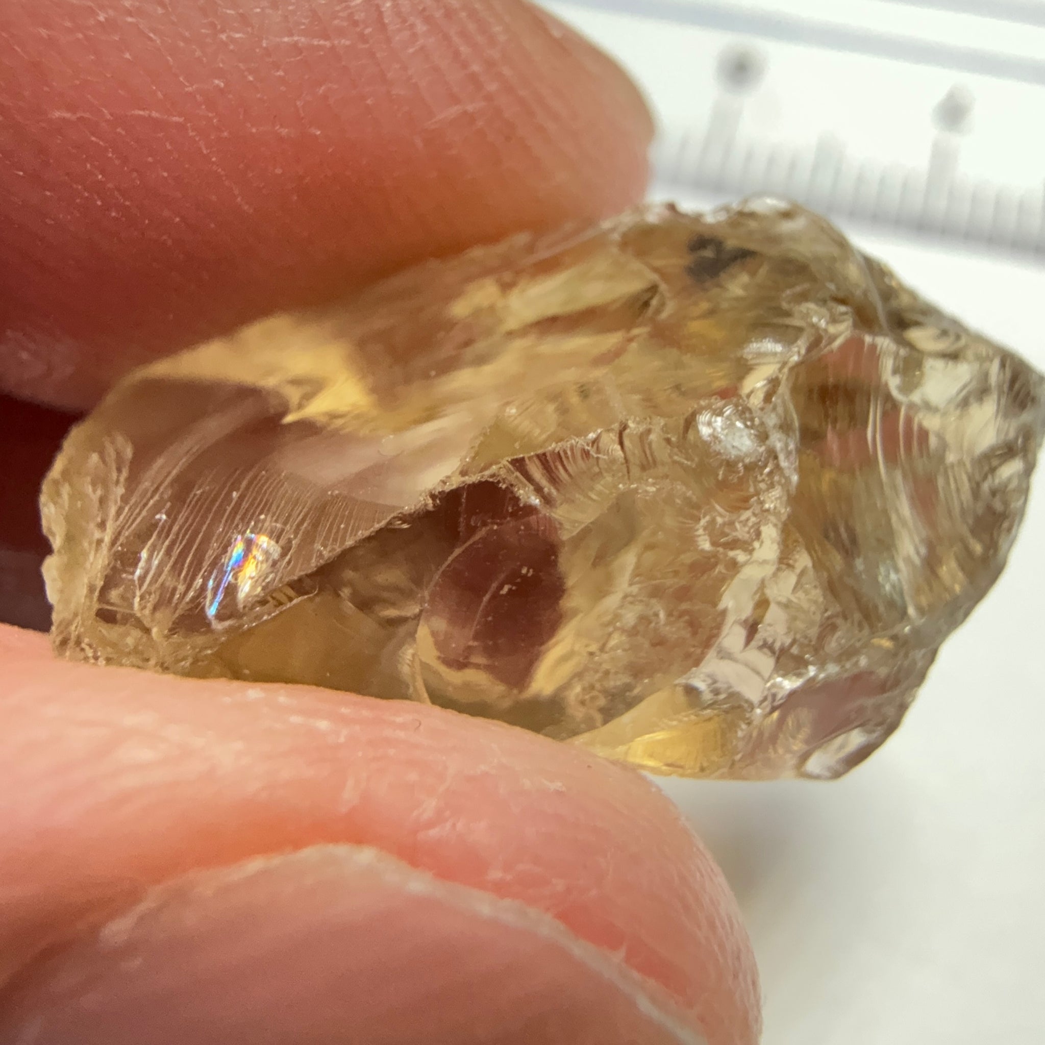 Citrine, 19.59ct, Zambia, Untreated Unheated, slight cracks on the tip of the flat end, have circled, rest VVS-IF, shape a little flattish