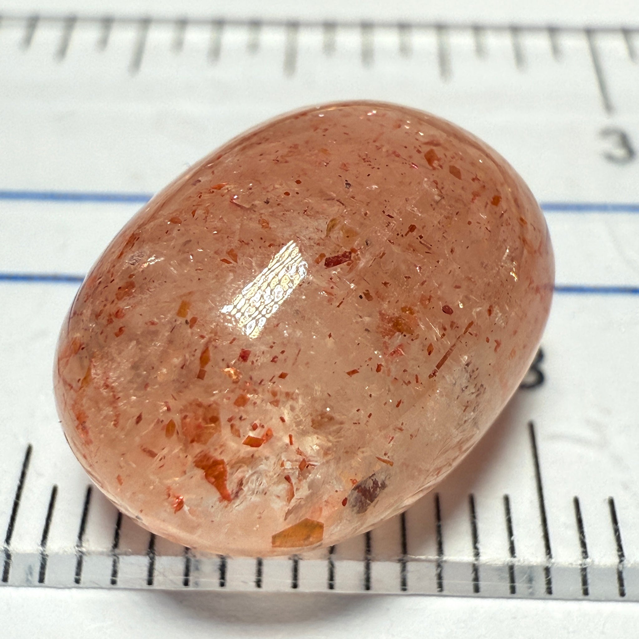 Confetti Sunstone Cabochon, 11.00ct, Tanzania, Untreated Unheated, flat backed