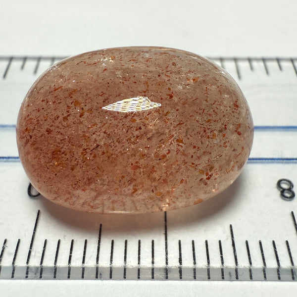 Confetti Sunstone Cabochon, 19.35ct, Tanzania, Untreated Unheated, flat backed