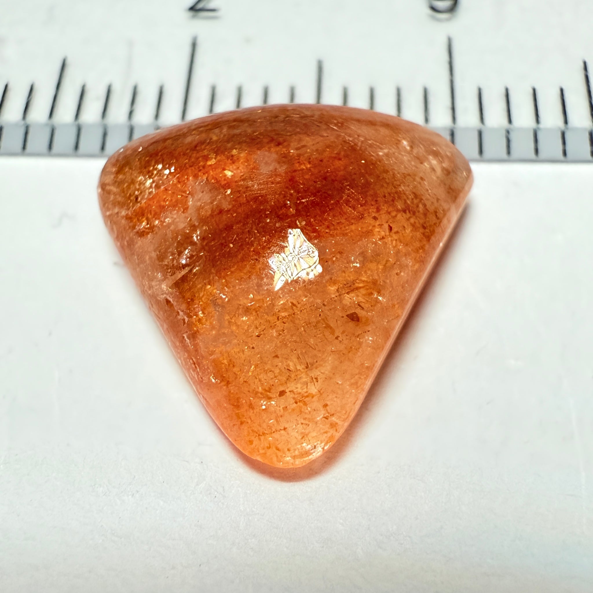 Confetti Sunstone Cabochon, 4.45ct, Tanzania, Untreated Unheated, flat backed