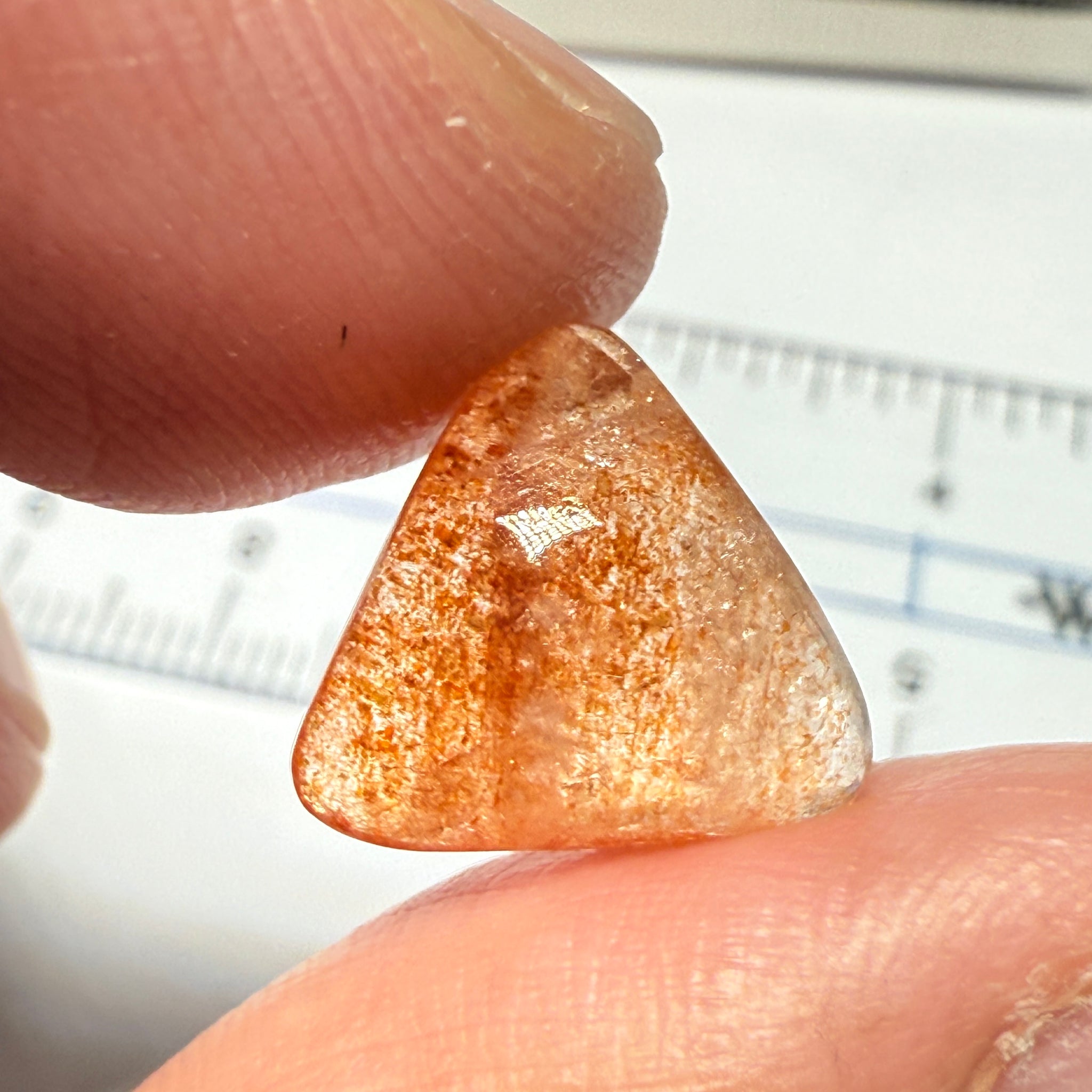 Confetti Sunstone Cabochon, 4.45ct, Tanzania, Untreated Unheated, flat backed