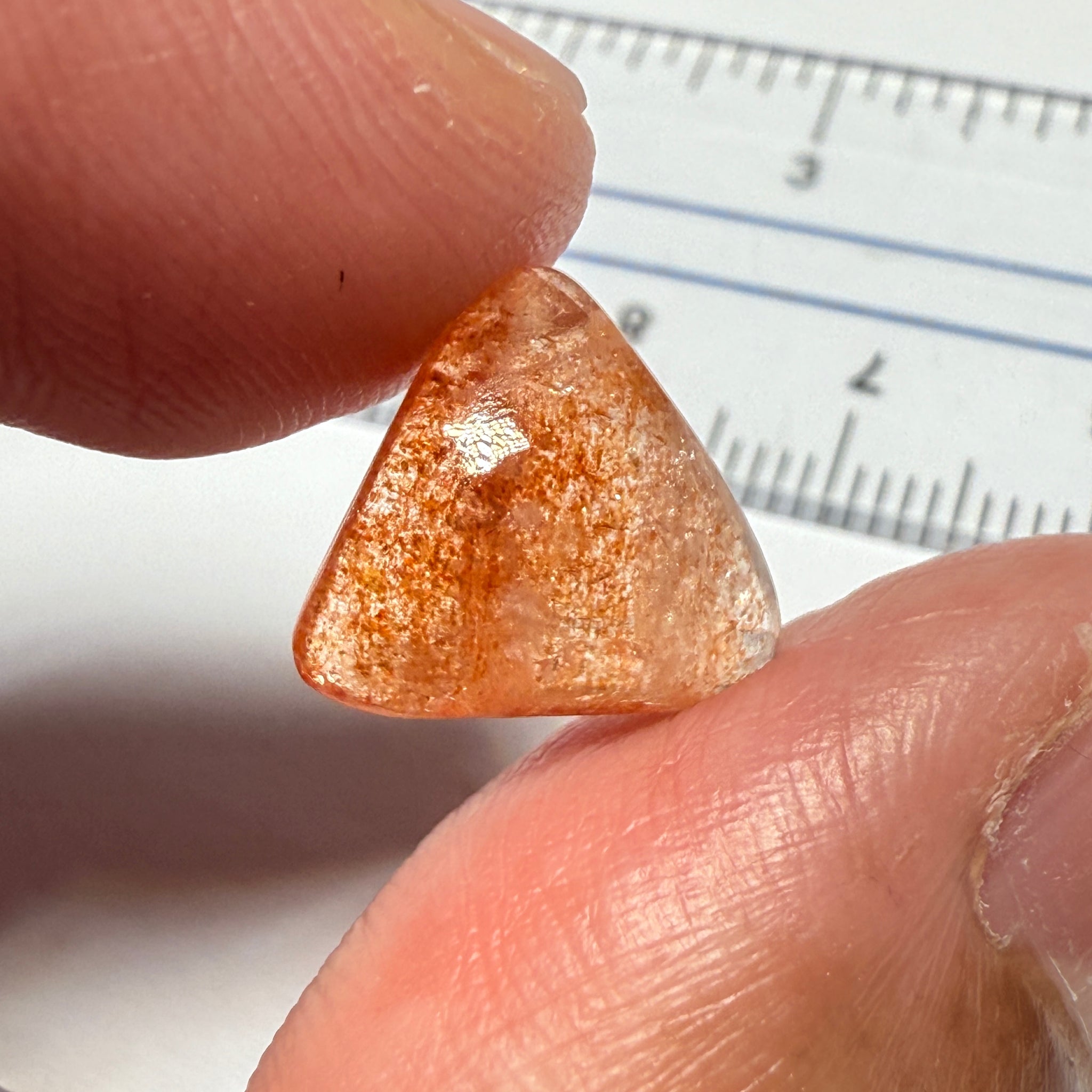 Confetti Sunstone Cabochon, 4.45ct, Tanzania, Untreated Unheated, flat backed