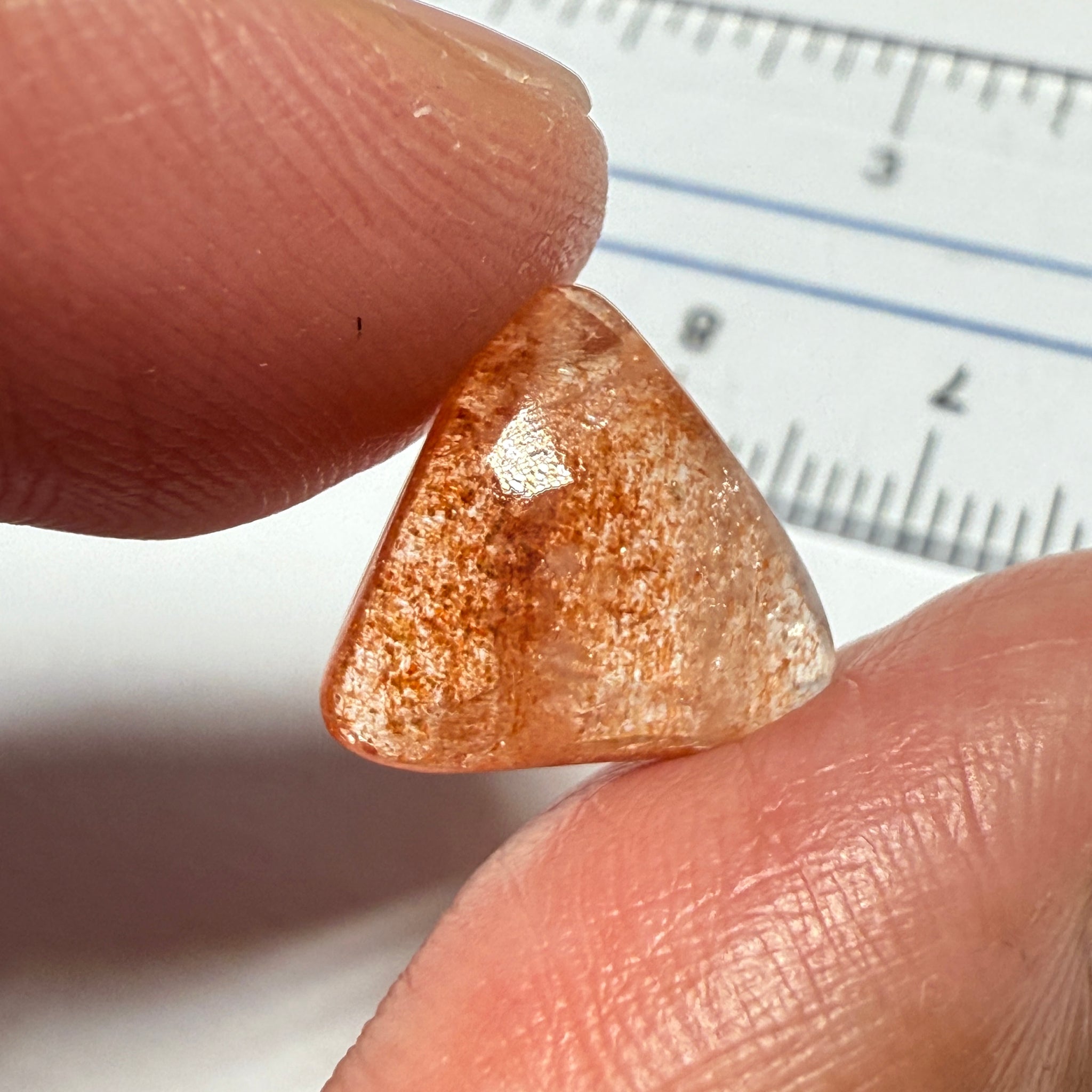 Confetti Sunstone Cabochon, 4.45ct, Tanzania, Untreated Unheated, flat backed