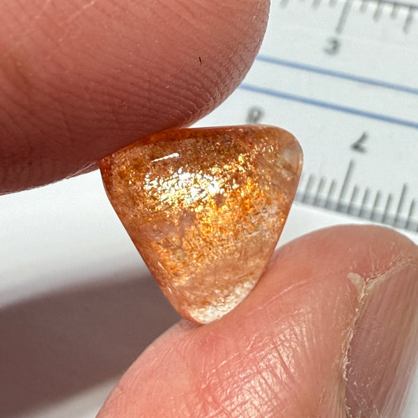 Confetti Sunstone Cabochon, 4.45ct, Tanzania, Untreated Unheated, flat backed