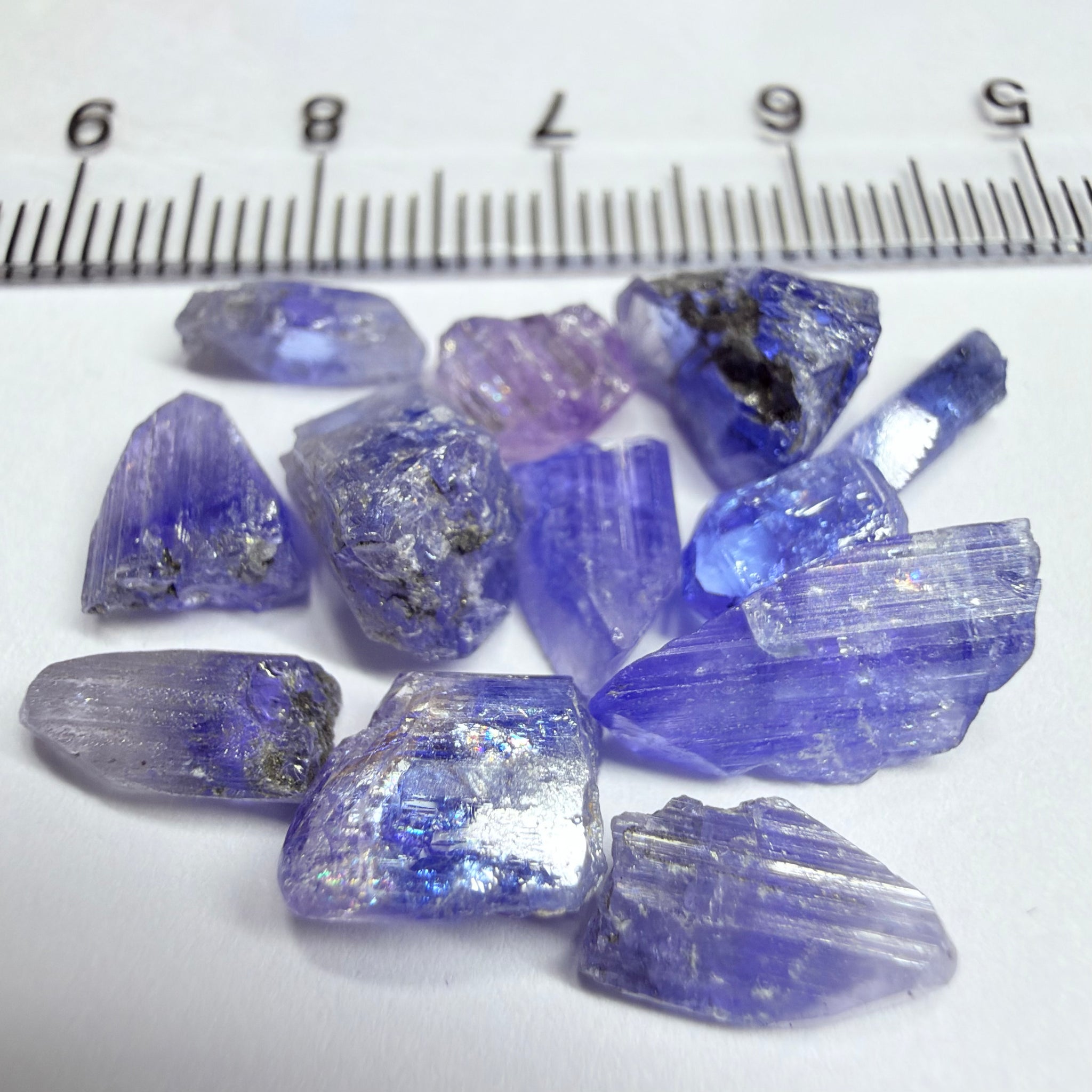 Tanzanite Crystal Lot, 31.82ct, Merelani, Tanzania. Gently Heated , these are tiny but great for setting in jewellery