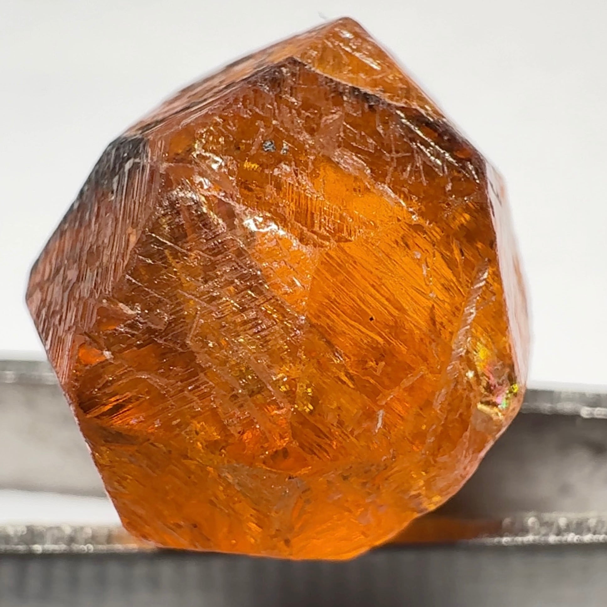 Mandarin Spessartite Garnet Crystal, 22.35ct, Loliondo, Tanzania, Untreated Unheated