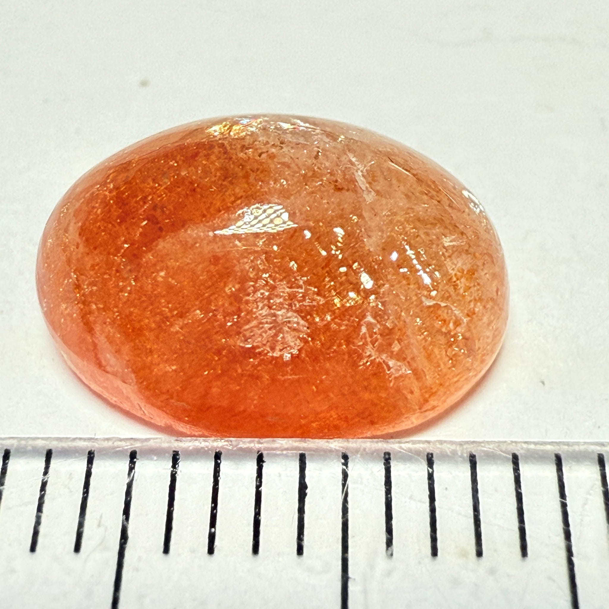 Confetti Sunstone Cabochon, 4.16ct, Tanzania, Untreated Unheated, flat backed
