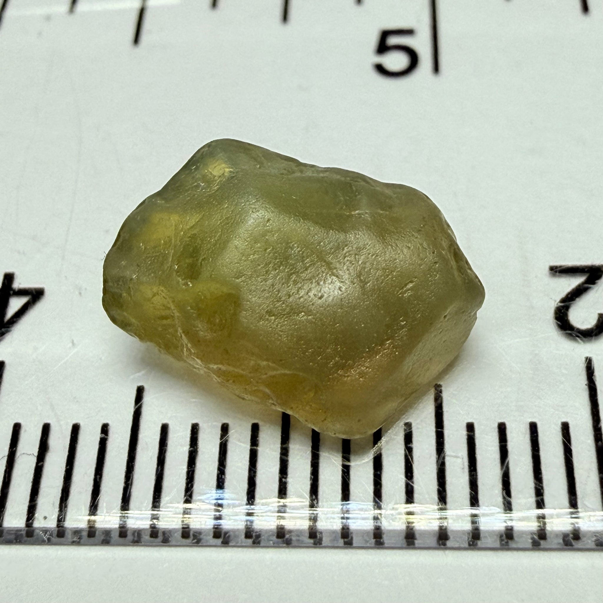 Green Chrysoberyl, 5.20ct, Tunduru, Tanzania, Untreated Unheated, cloudy and flat shape see pics