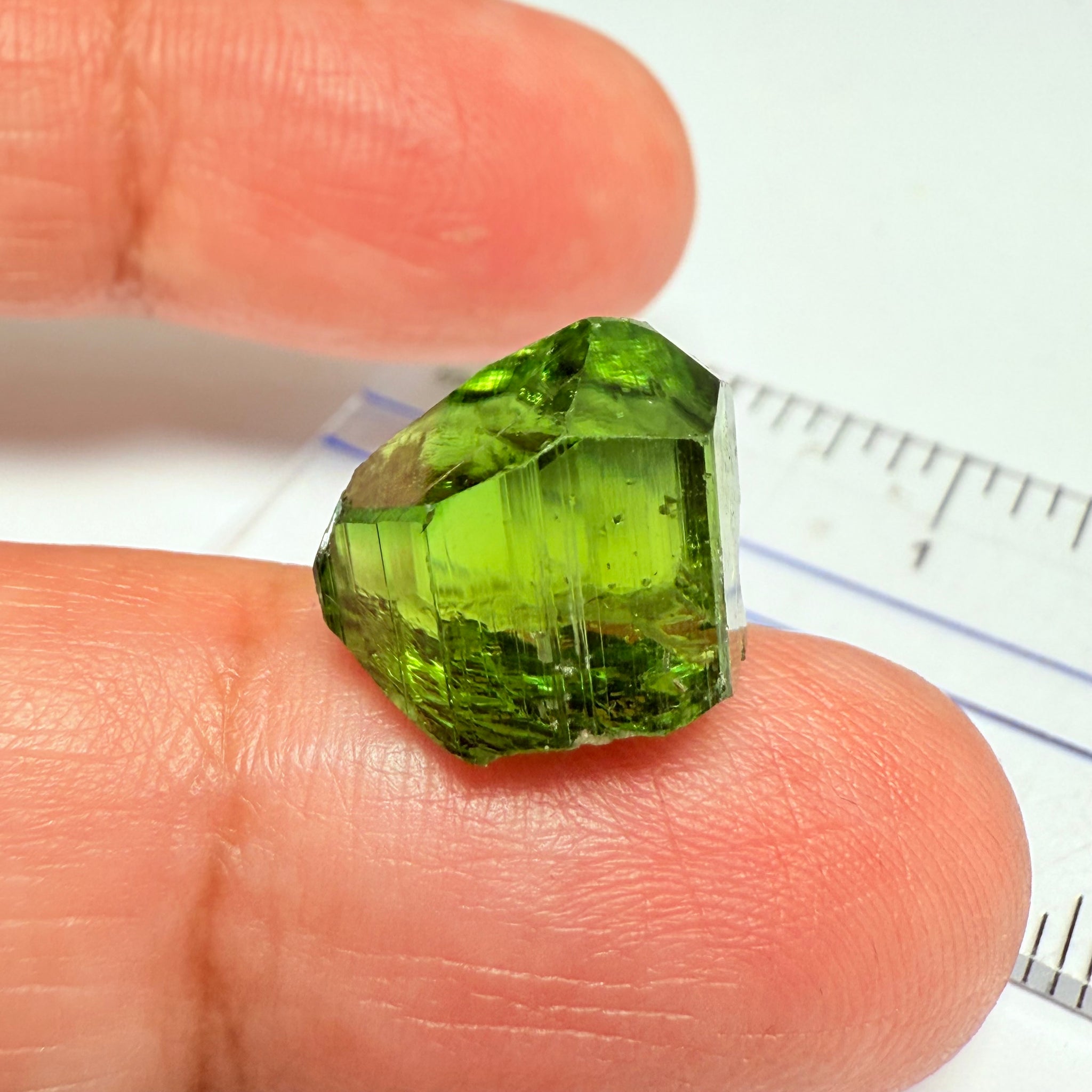 Tourmaline Crystal, 13.72ct, Laletema, Tanzania, Untreated Unheated, spotty if you want to facet