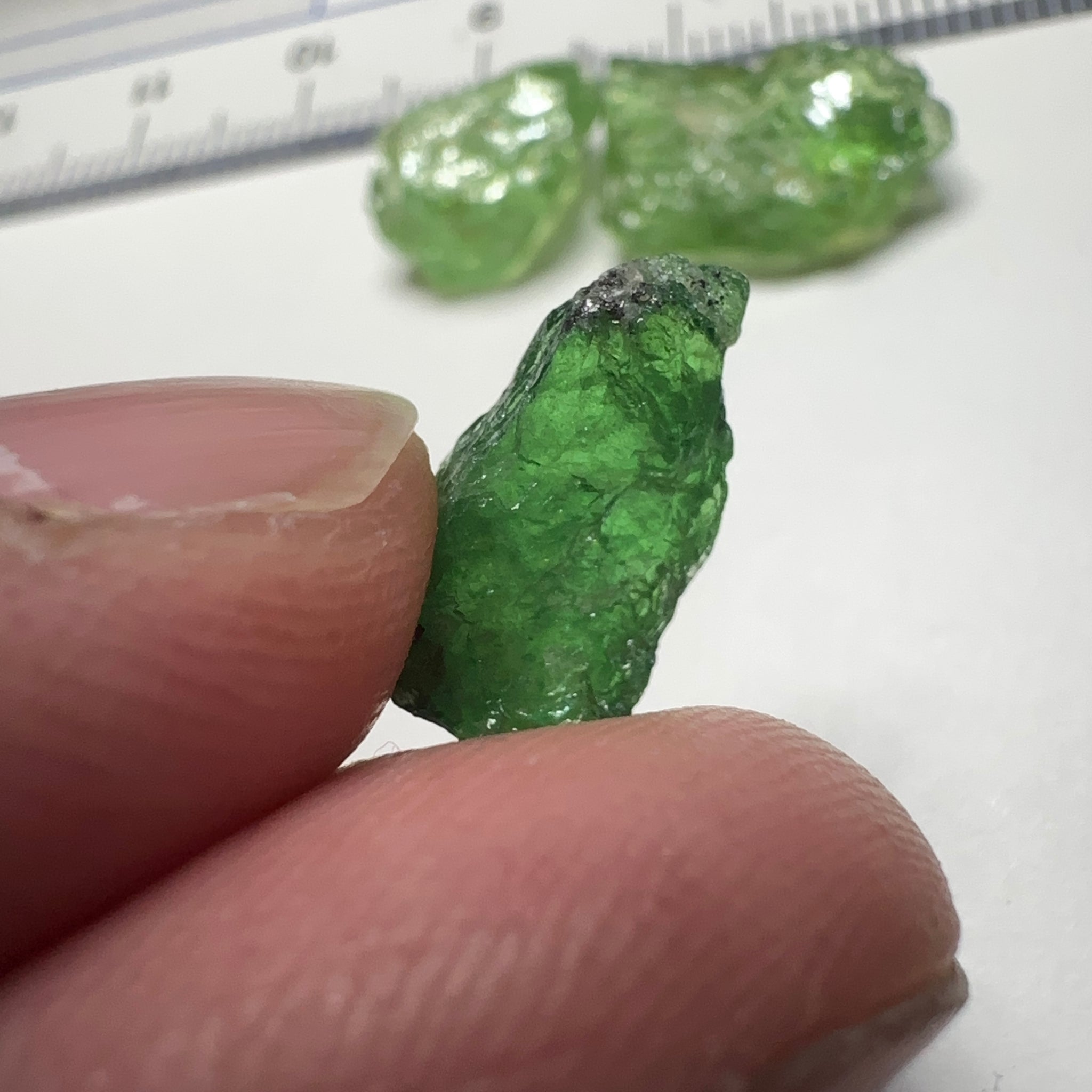 Tsavorite Garnet Lot, 16.91ct, Tanzania. Untreated Unheated. 4.20ct - 7.03ct. All included but transparent, good for setting in jewellery as is