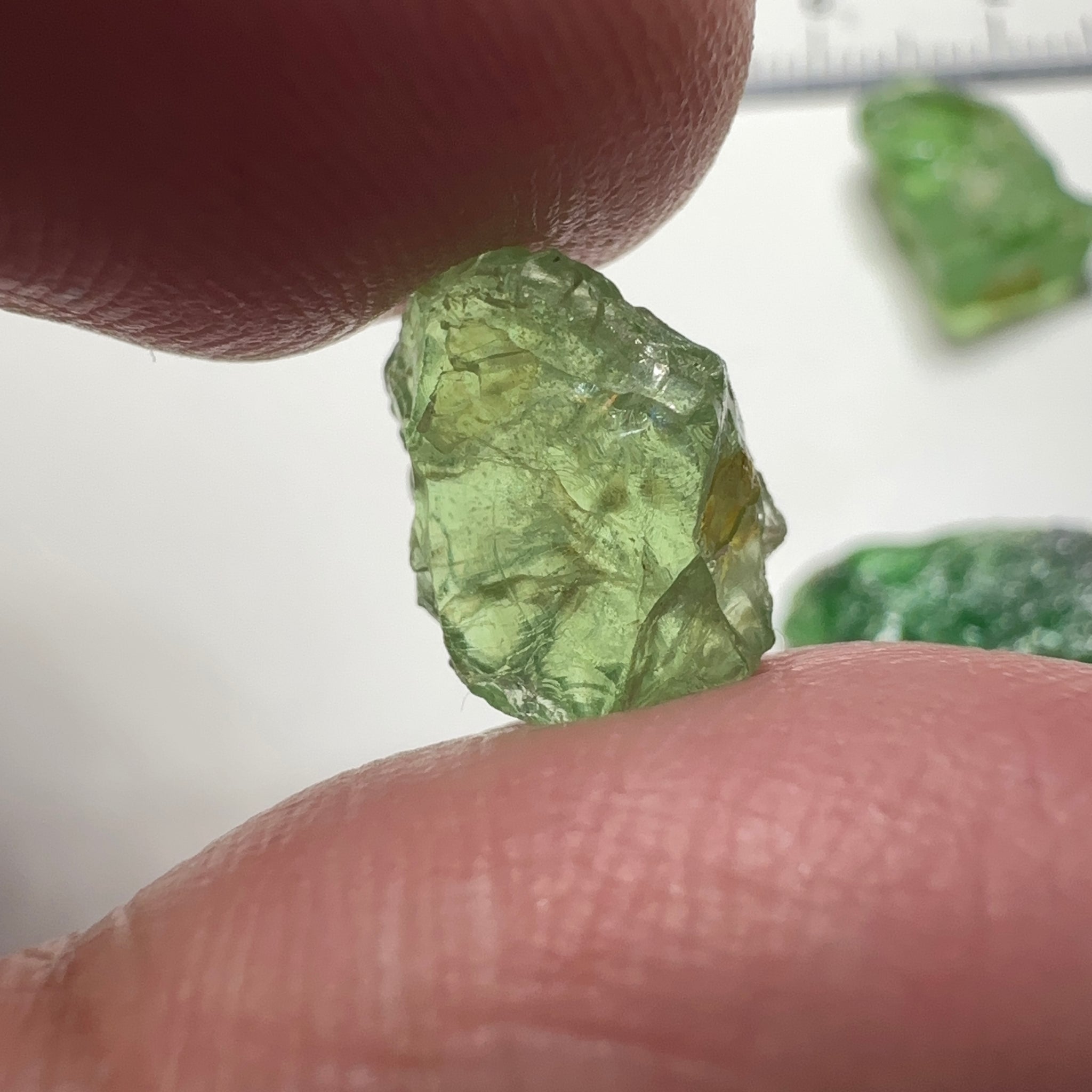Tsavorite Garnet Lot, 16.91ct, Tanzania. Untreated Unheated. 4.20ct - 7.03ct. All included but transparent, good for setting in jewellery as is
