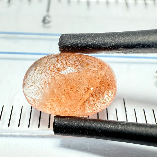 Confetti Sunstone Cabochon, 1.39ct, Tanzania, Untreated Unheated, flat backed