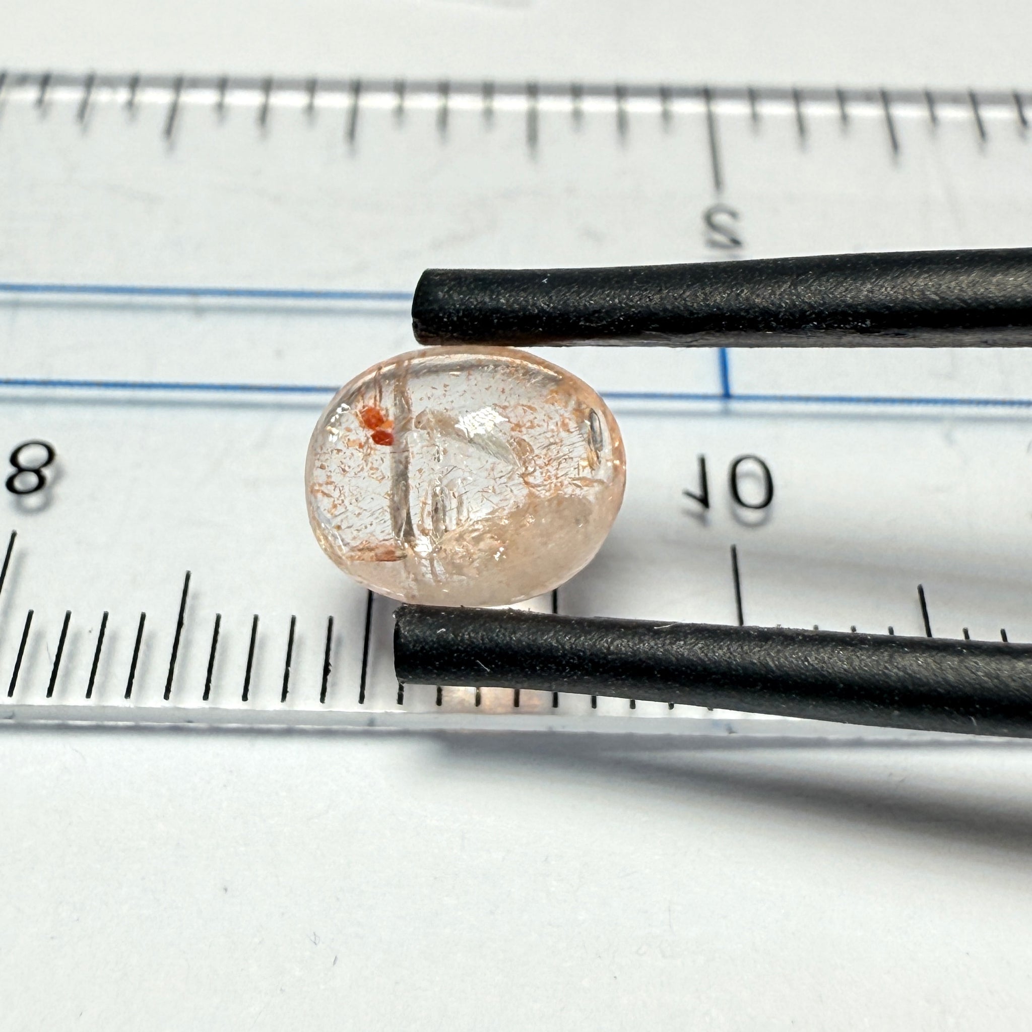 Confetti Sunstone Cabochon, 1.55ct, Tanzania, Untreated Unheated, flat backed