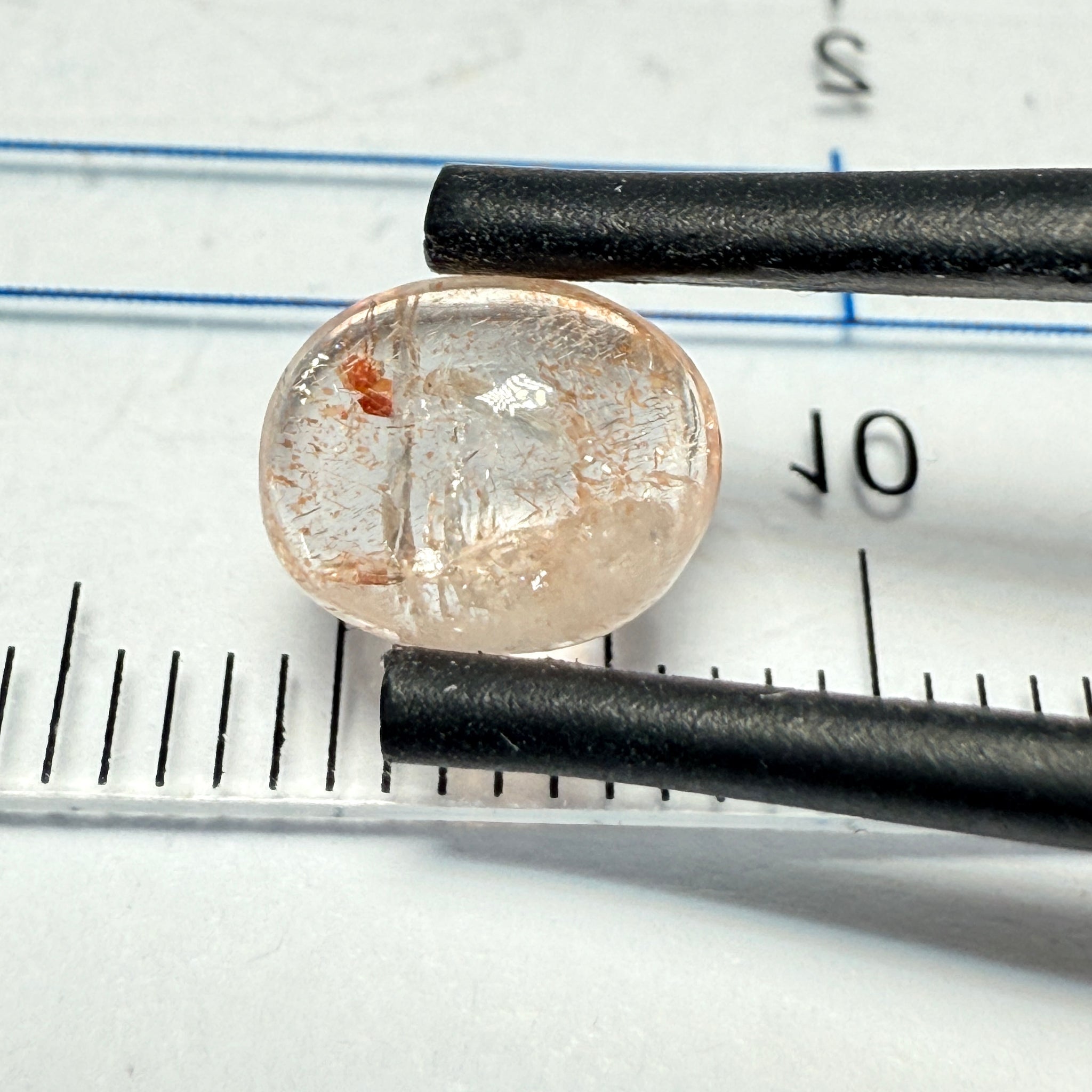 Confetti Sunstone Cabochon, 1.55ct, Tanzania, Untreated Unheated, flat backed