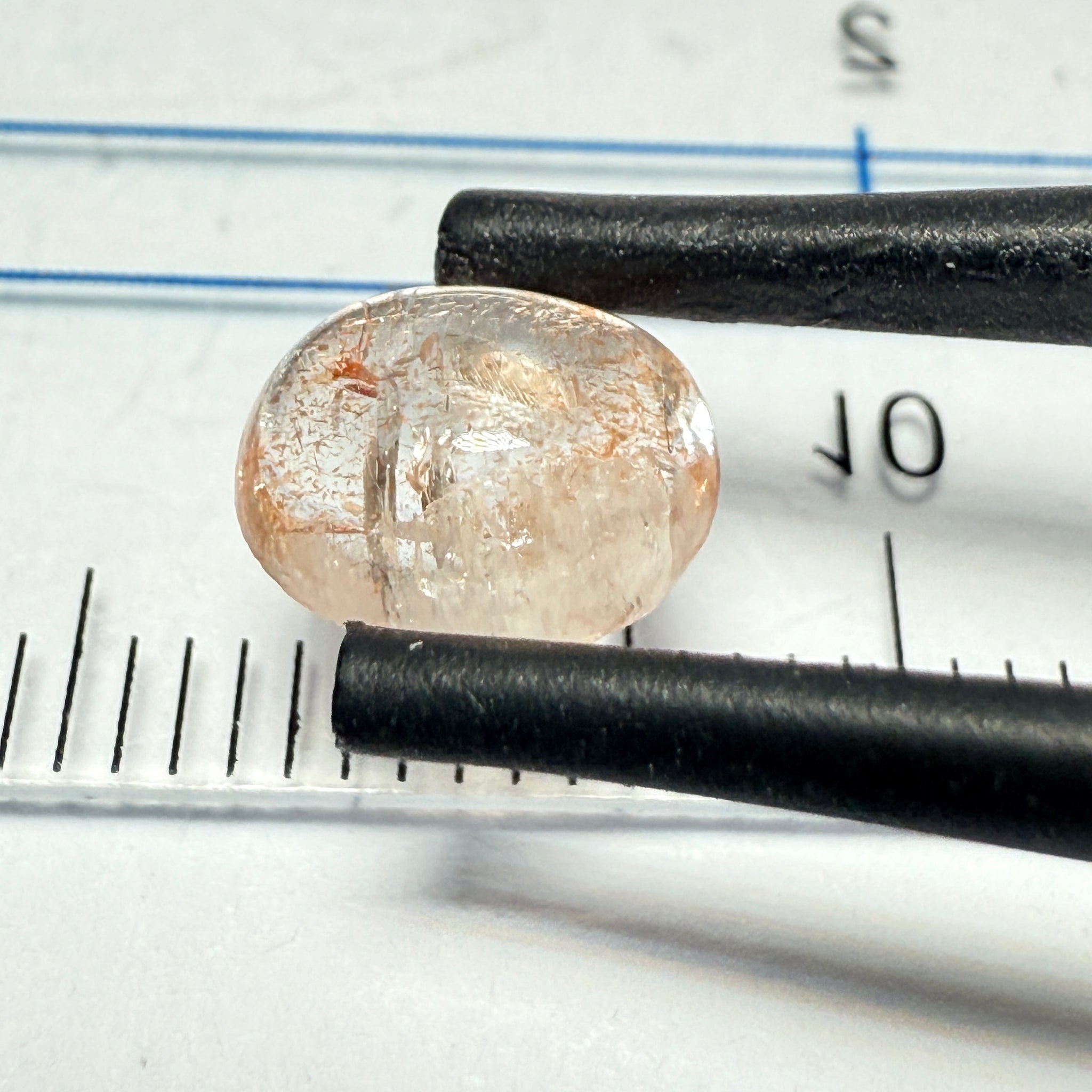 Confetti Sunstone Cabochon, 1.55ct, Tanzania, Untreated Unheated, flat backed