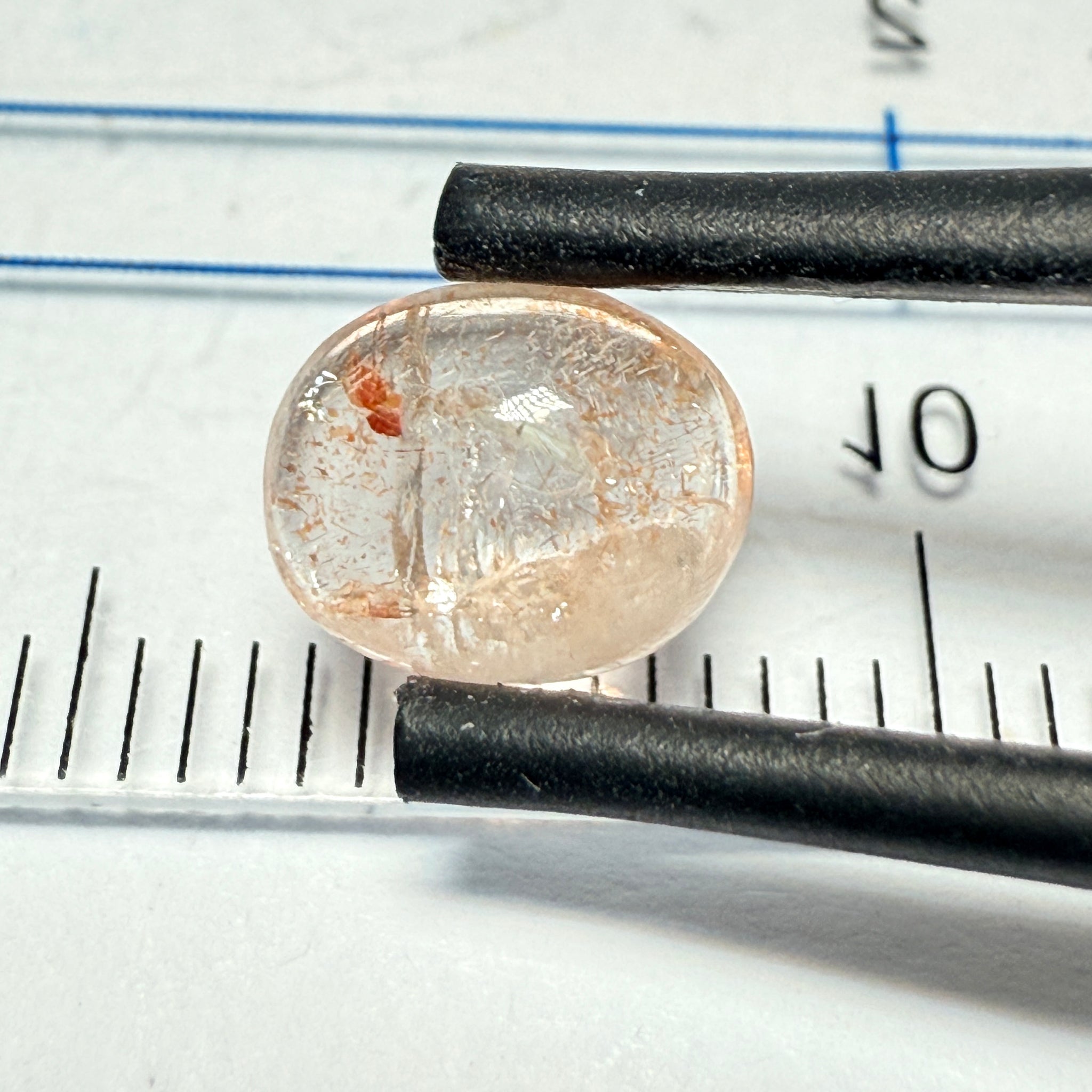 Confetti Sunstone Cabochon, 1.55ct, Tanzania, Untreated Unheated, flat backed