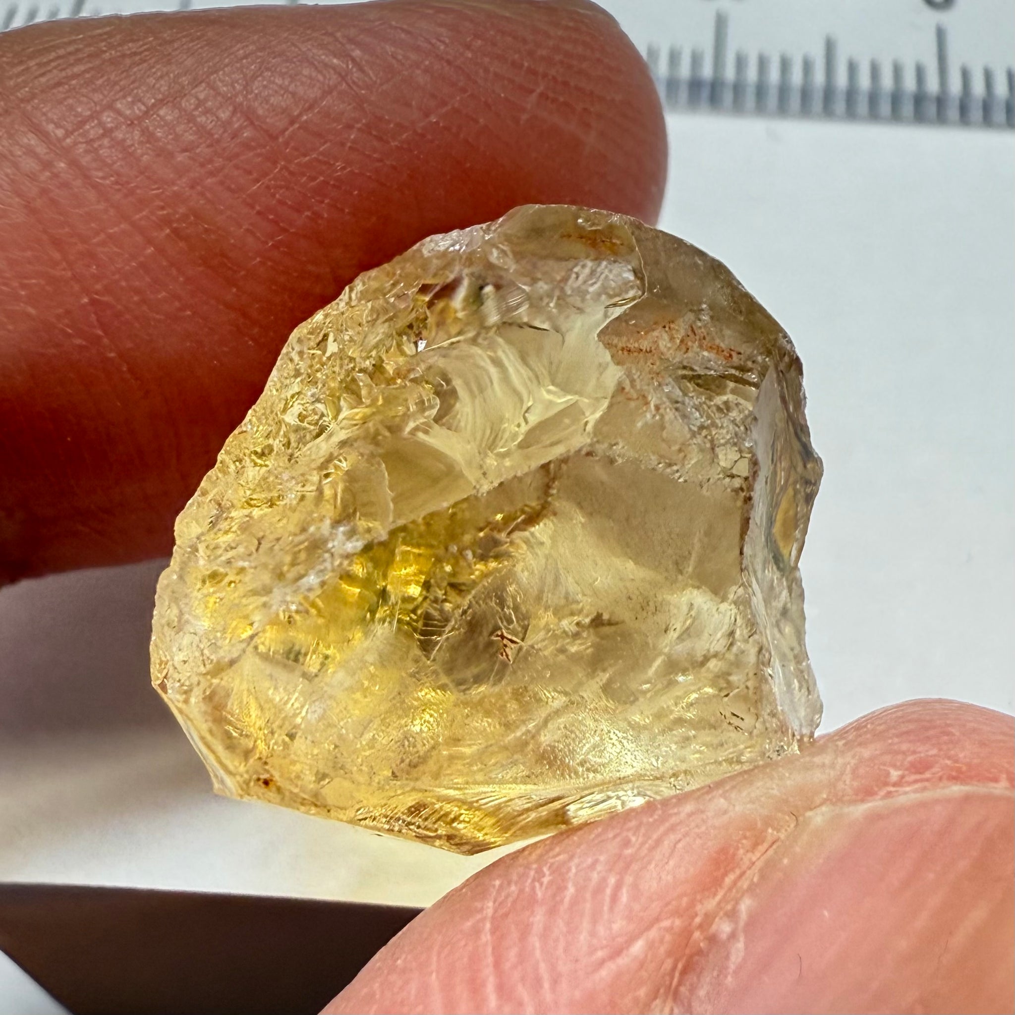 Citrine, 24.17ct, Zambia, Untreated Unheated, slight crack on one end 3mm in, rest VVS-IF