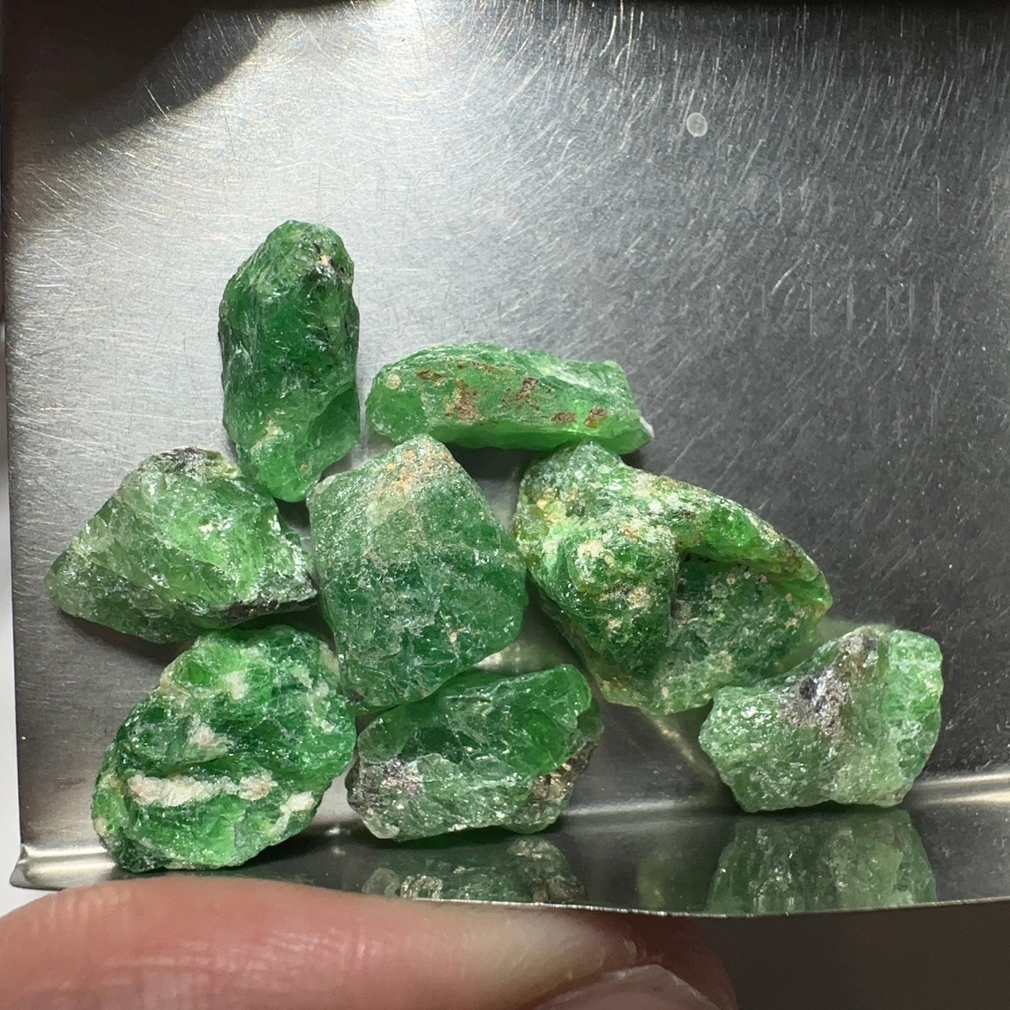 Tsavorite Garnet Lot, 48.73ct, Tanzania. Untreated Unheated. 3.05ct- 12.67ct. Good as specimens to add to a collection