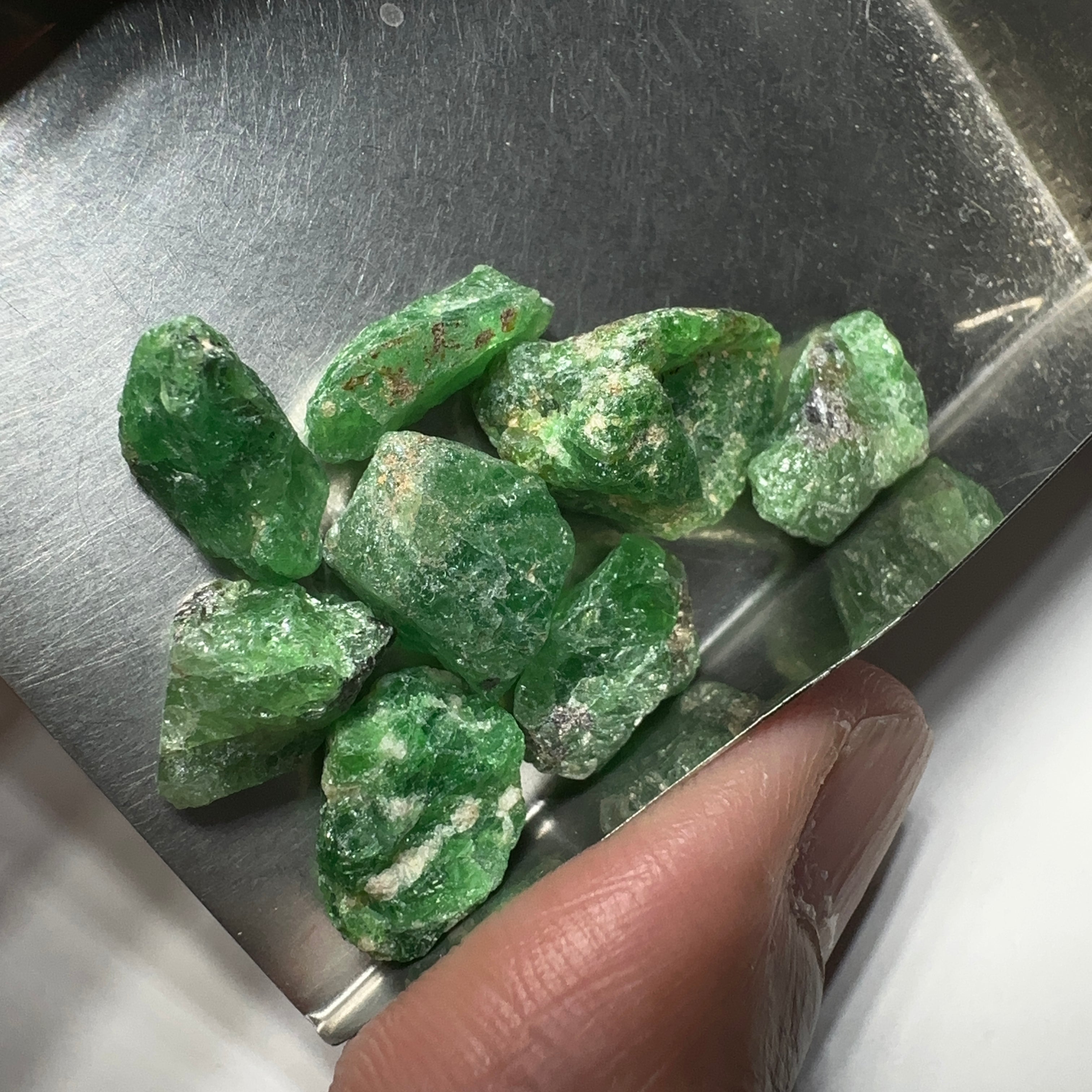 48.73ct Tsavorite Garnet Lot, Tanzania. Untreated Unheated. 3.05ct- 12.67ct. Good as specimens to add to a collection