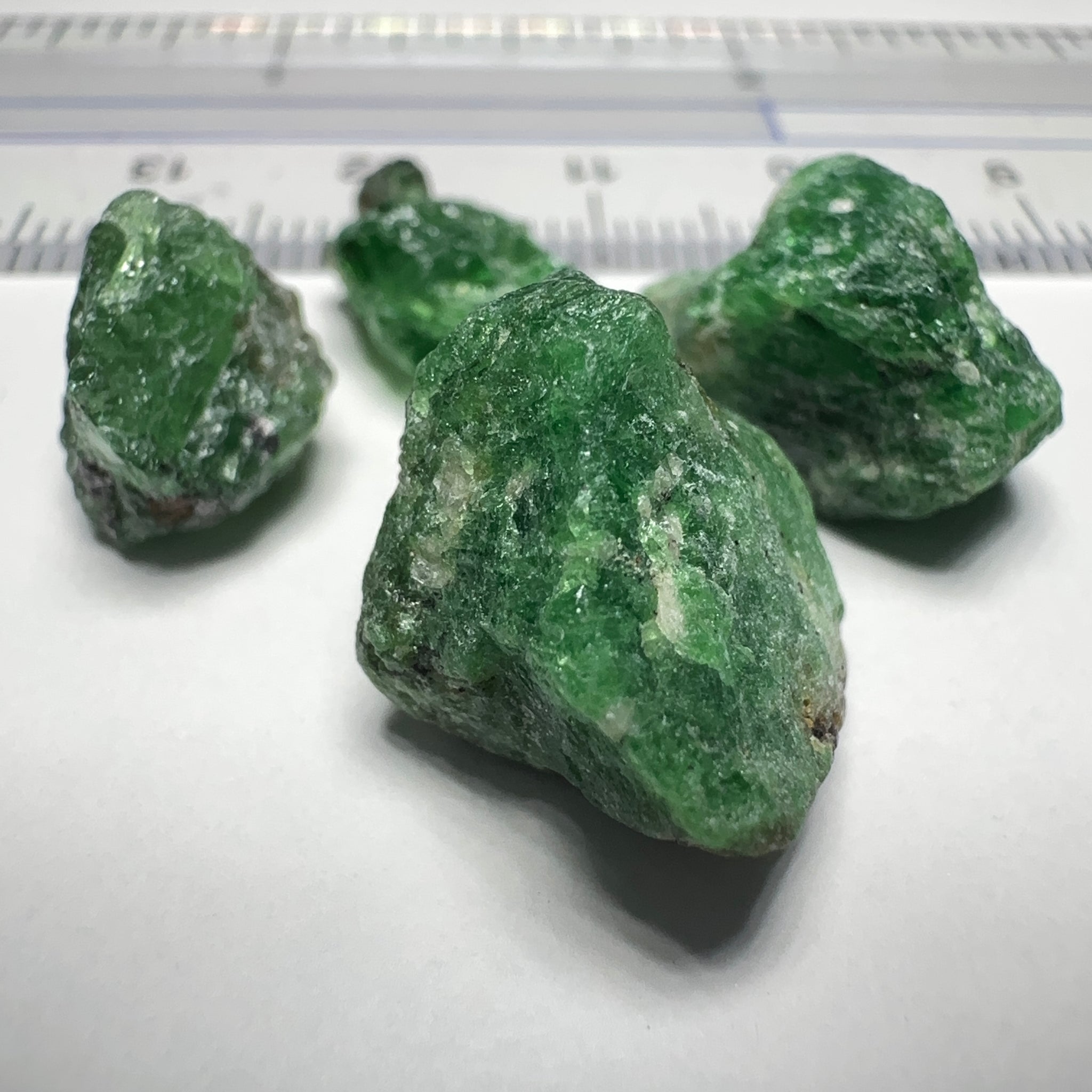 Tsavorite Garnet Lot, 37.03ct, Tanzania. Untreated Unheated. 4.82ct- 13.83ct. Good as specimens to add to a collection