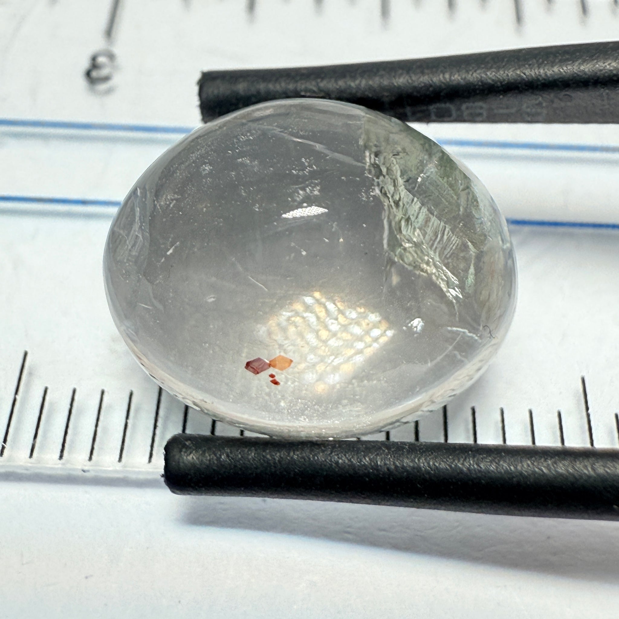 Confetti Sunstone Cabochon, 8.13ct, Tanzania, Untreated Unheated, flat backed