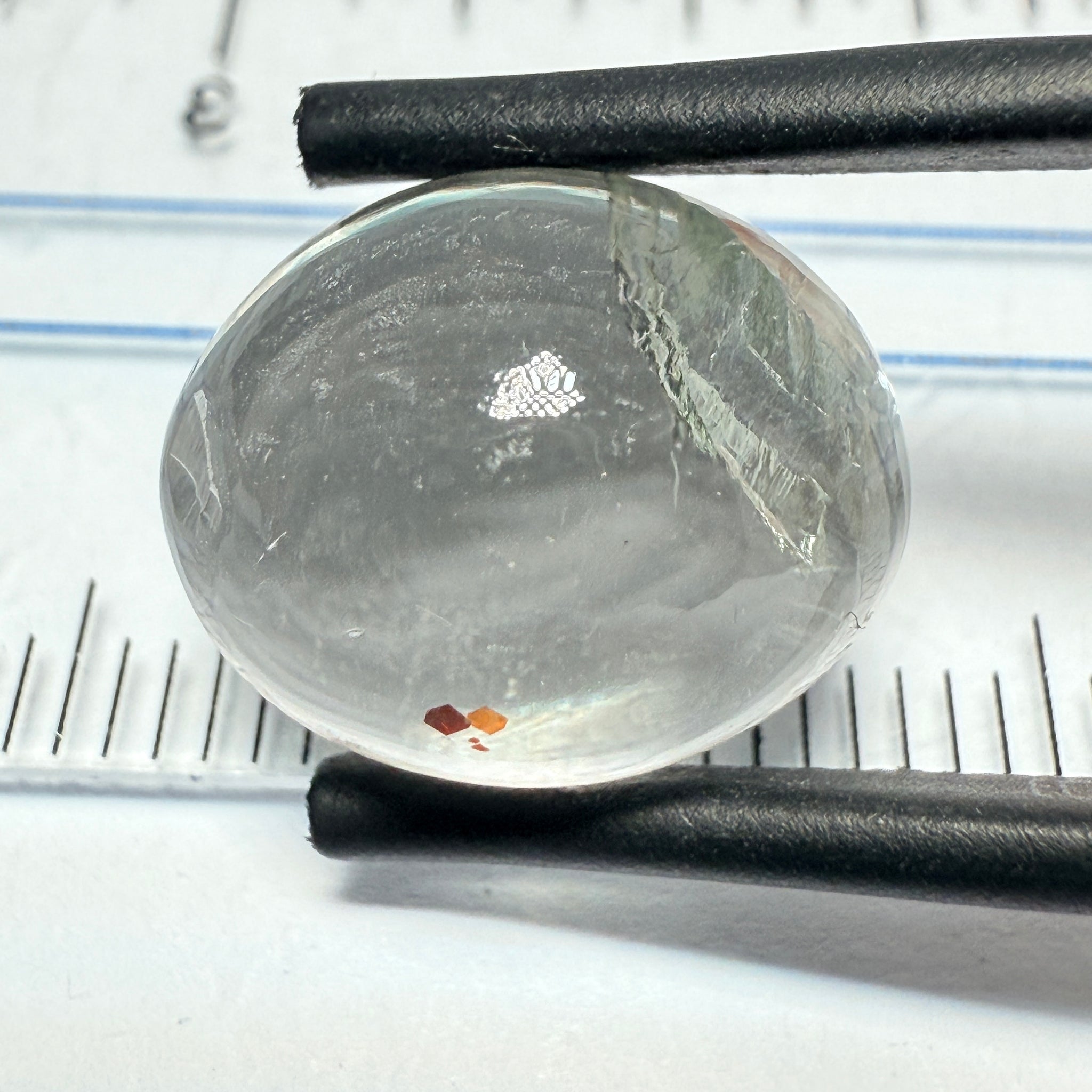 Confetti Sunstone Cabochon, 8.13ct, Tanzania, Untreated Unheated, flat backed