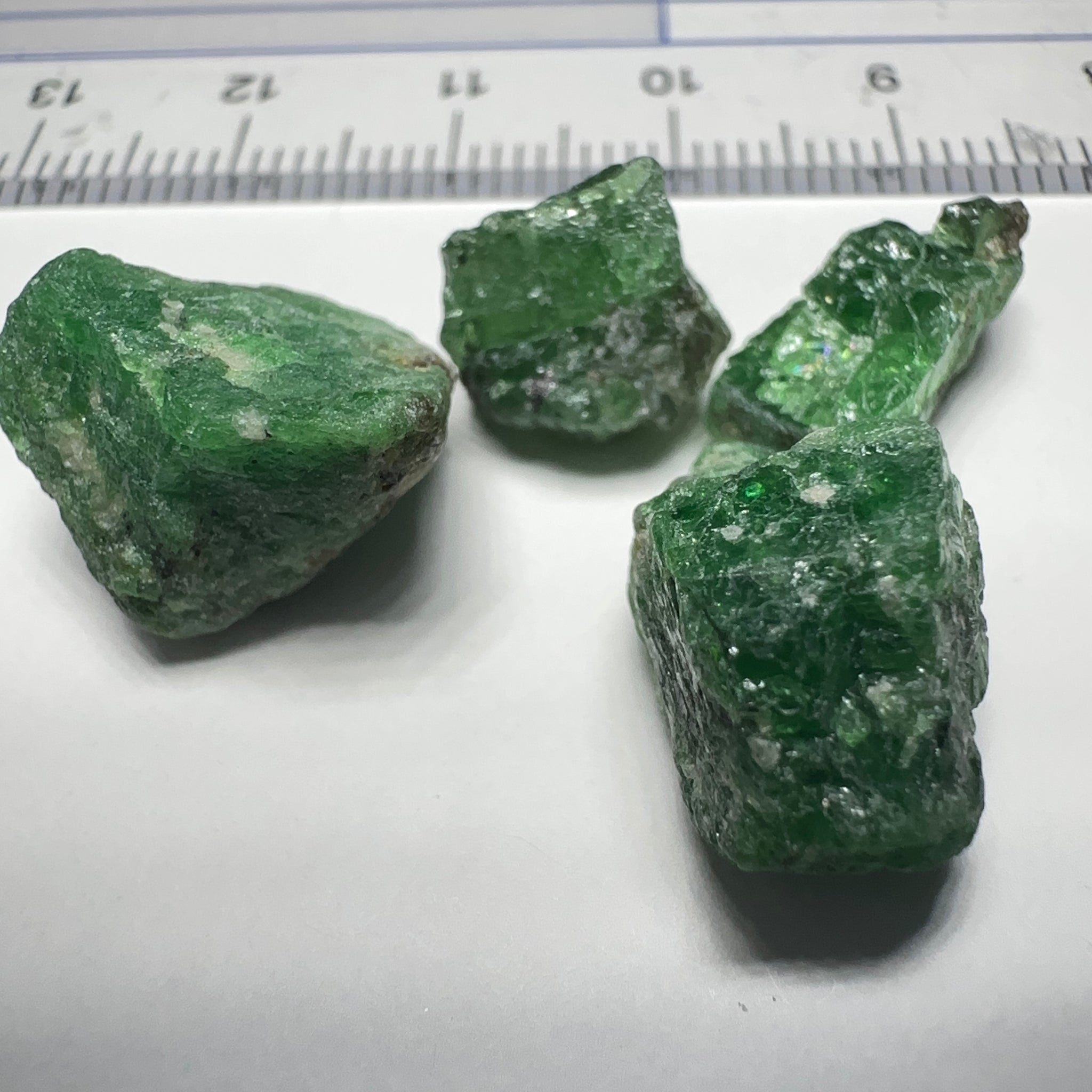 Tsavorite Garnet Lot, 37.03ct, Tanzania. Untreated Unheated. 4.82ct- 13.83ct. Good as specimens to add to a collection
