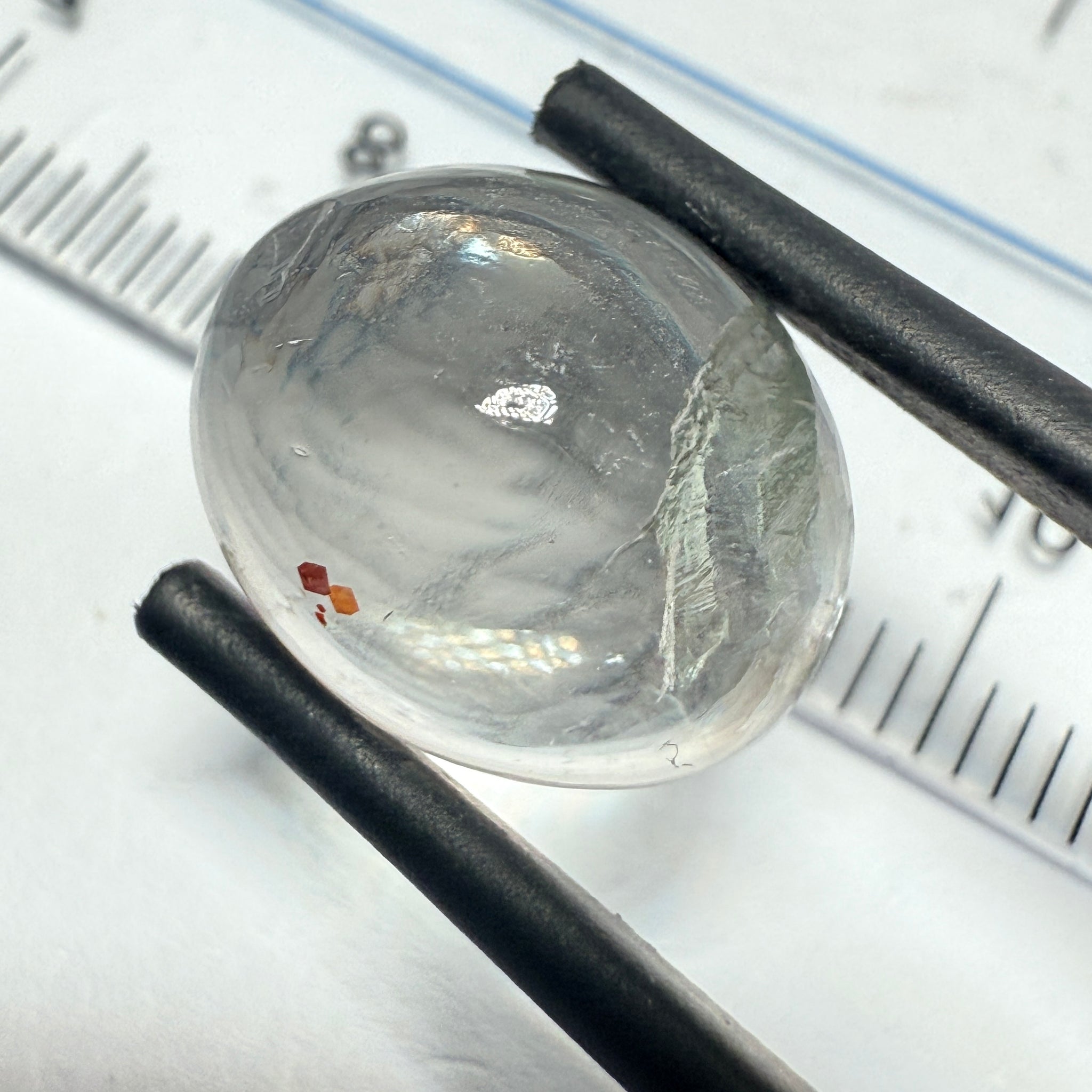 Confetti Sunstone Cabochon, 8.13ct, Tanzania, Untreated Unheated, flat backed