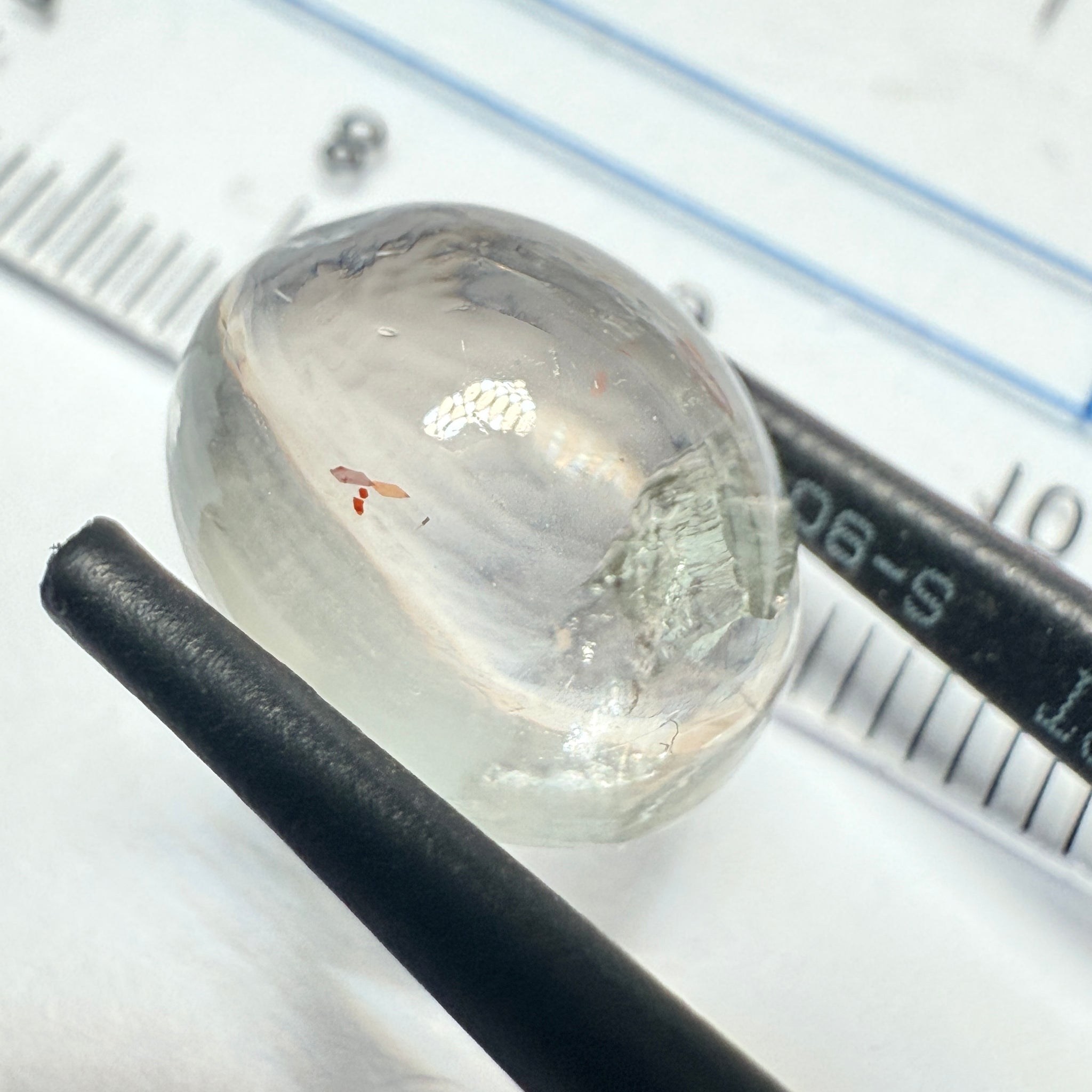 Confetti Sunstone Cabochon, 8.13ct, Tanzania, Untreated Unheated, flat backed