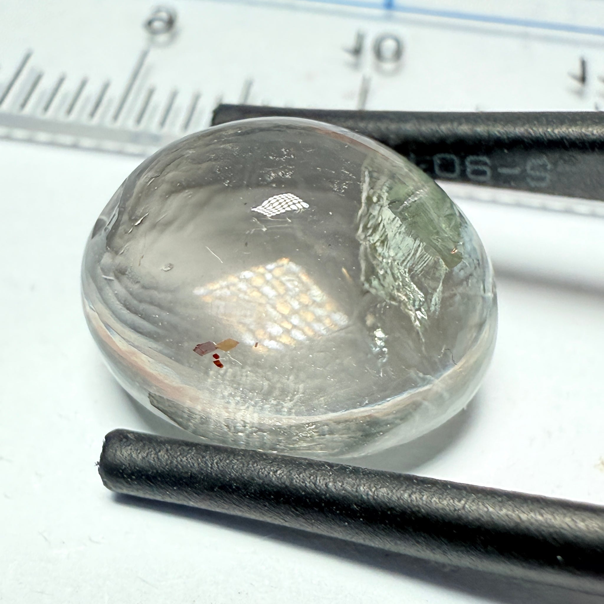 Confetti Sunstone Cabochon, 8.13ct, Tanzania, Untreated Unheated, flat backed