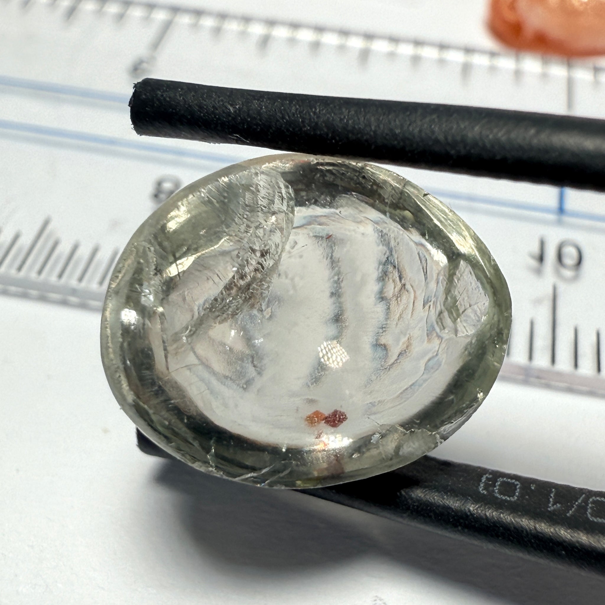 Confetti Sunstone Cabochon, 8.13ct, Tanzania, Untreated Unheated, flat backed