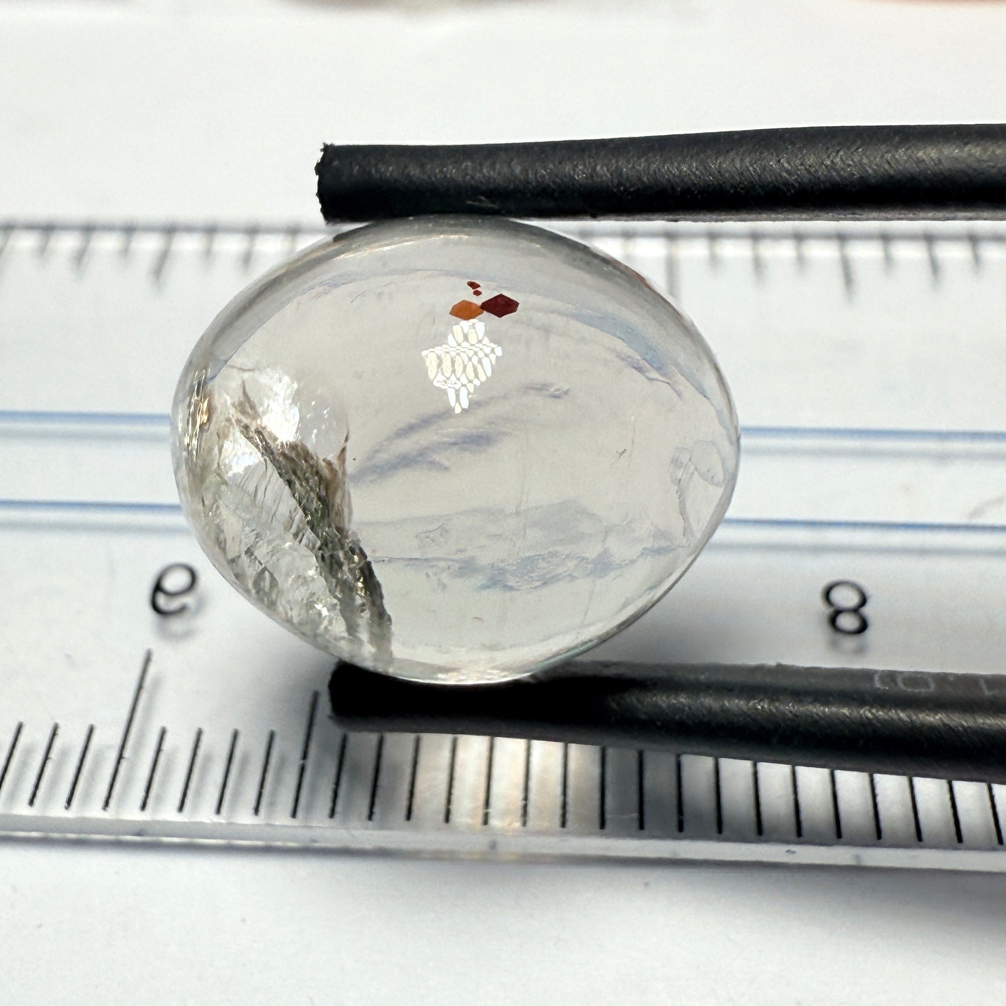 Confetti Sunstone Cabochon, 8.13ct, Tanzania, Untreated Unheated, flat backed