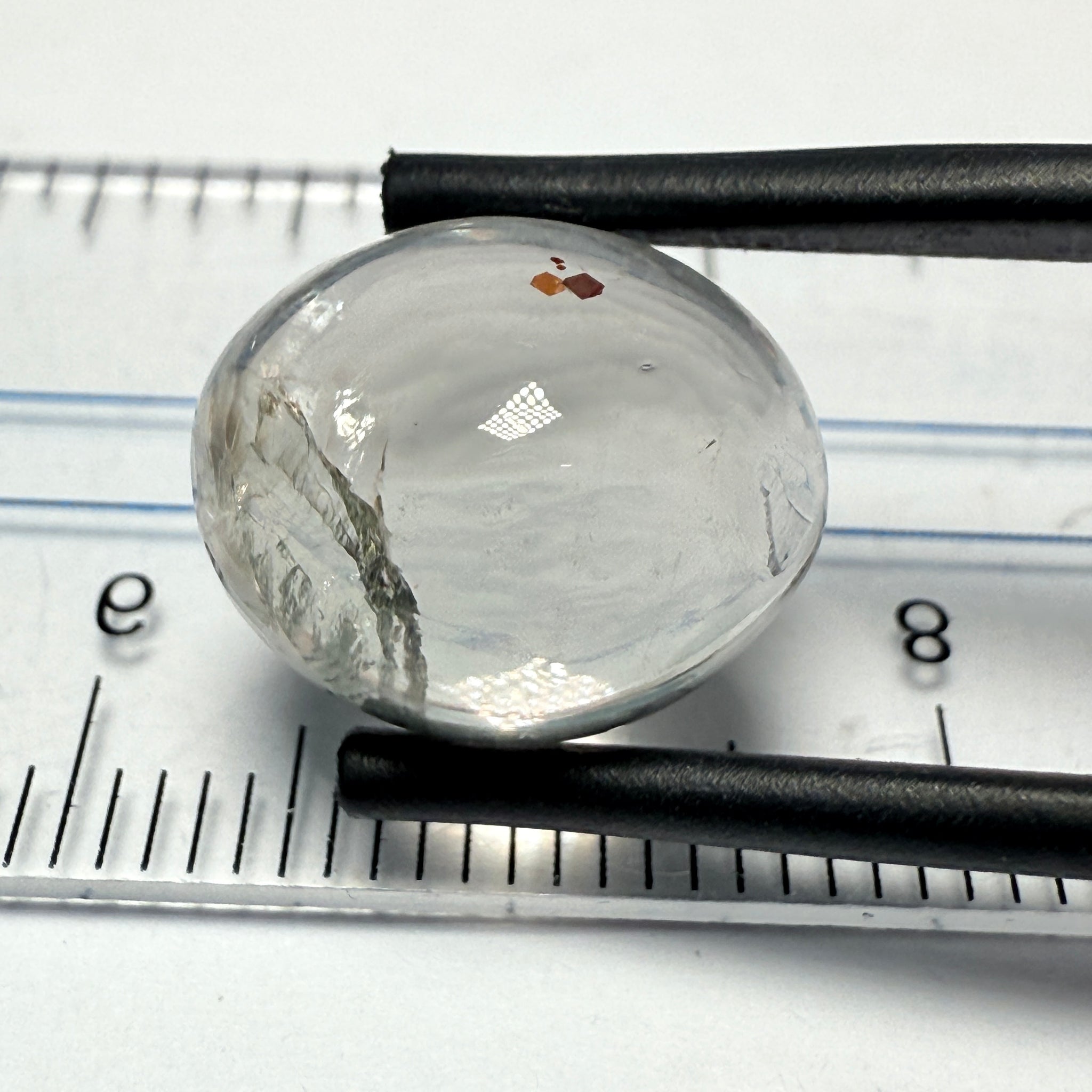 Confetti Sunstone Cabochon, 8.13ct, Tanzania, Untreated Unheated, flat backed